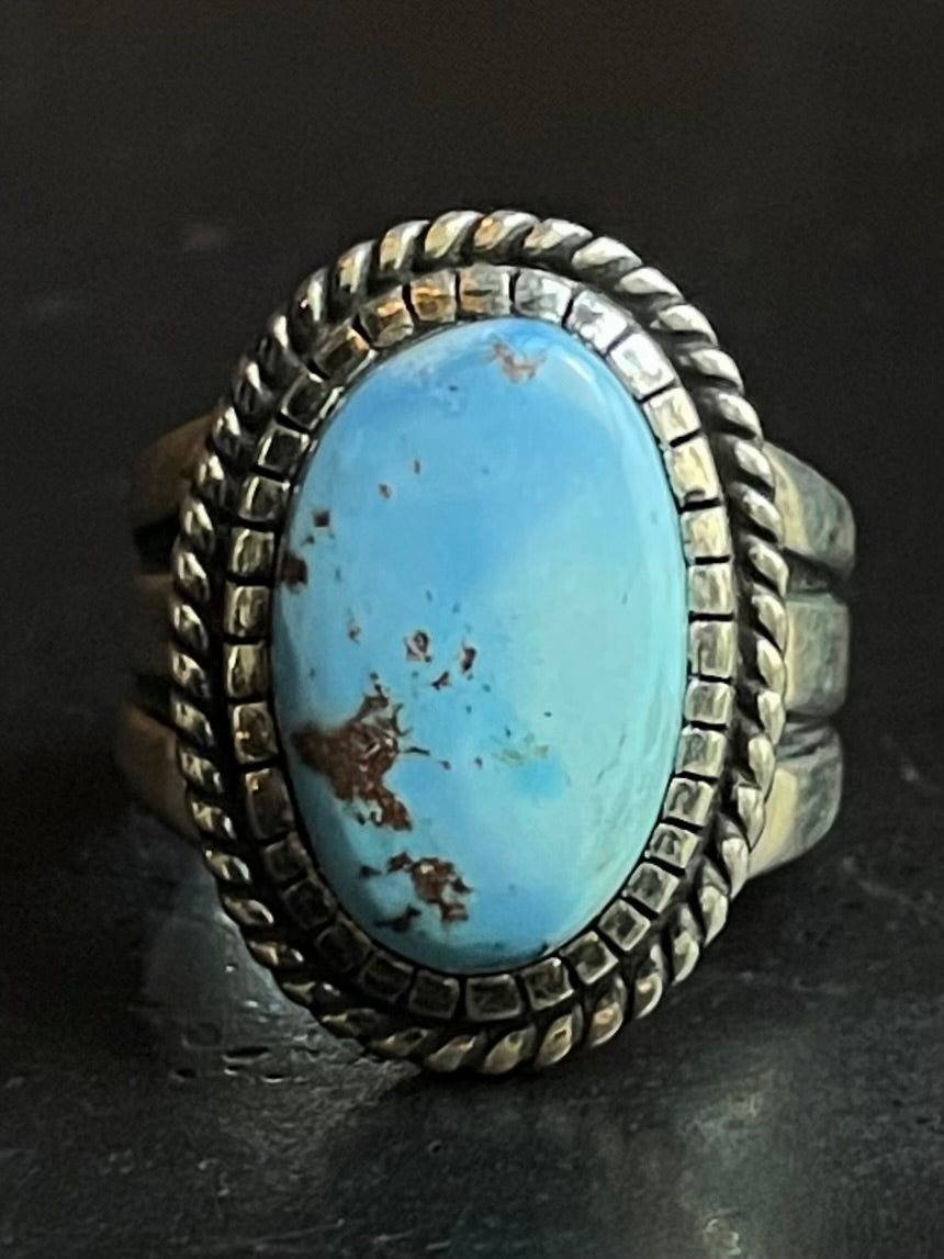 Kingman Turquoise Ring | Sterling Silver | Size 8 G388