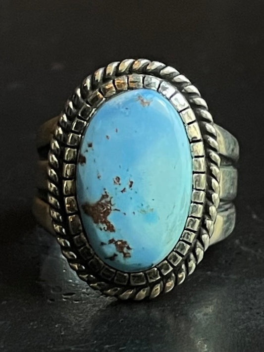 Kingman Turquoise Ring | Sterling Silver | Size 8 G388