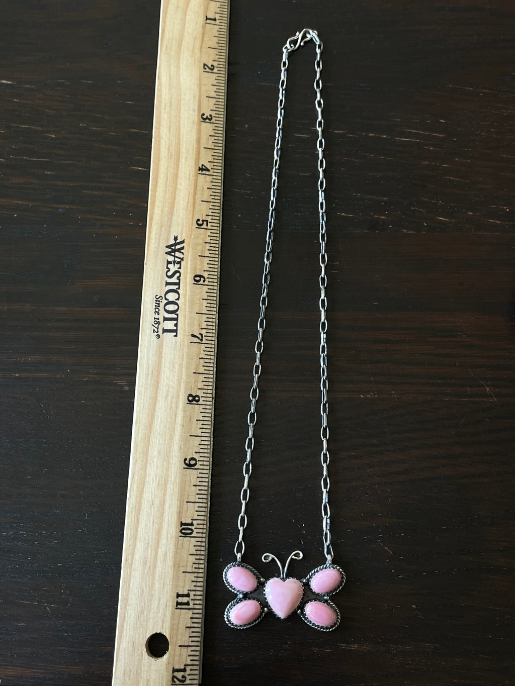 Pink Conch Butterfly Necklace | Sterling Silver E826