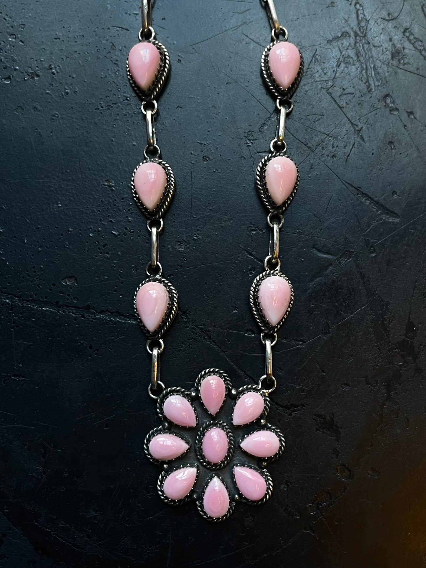 Pink Conch Necklace | Blossom Pendant | 925 Silver E558