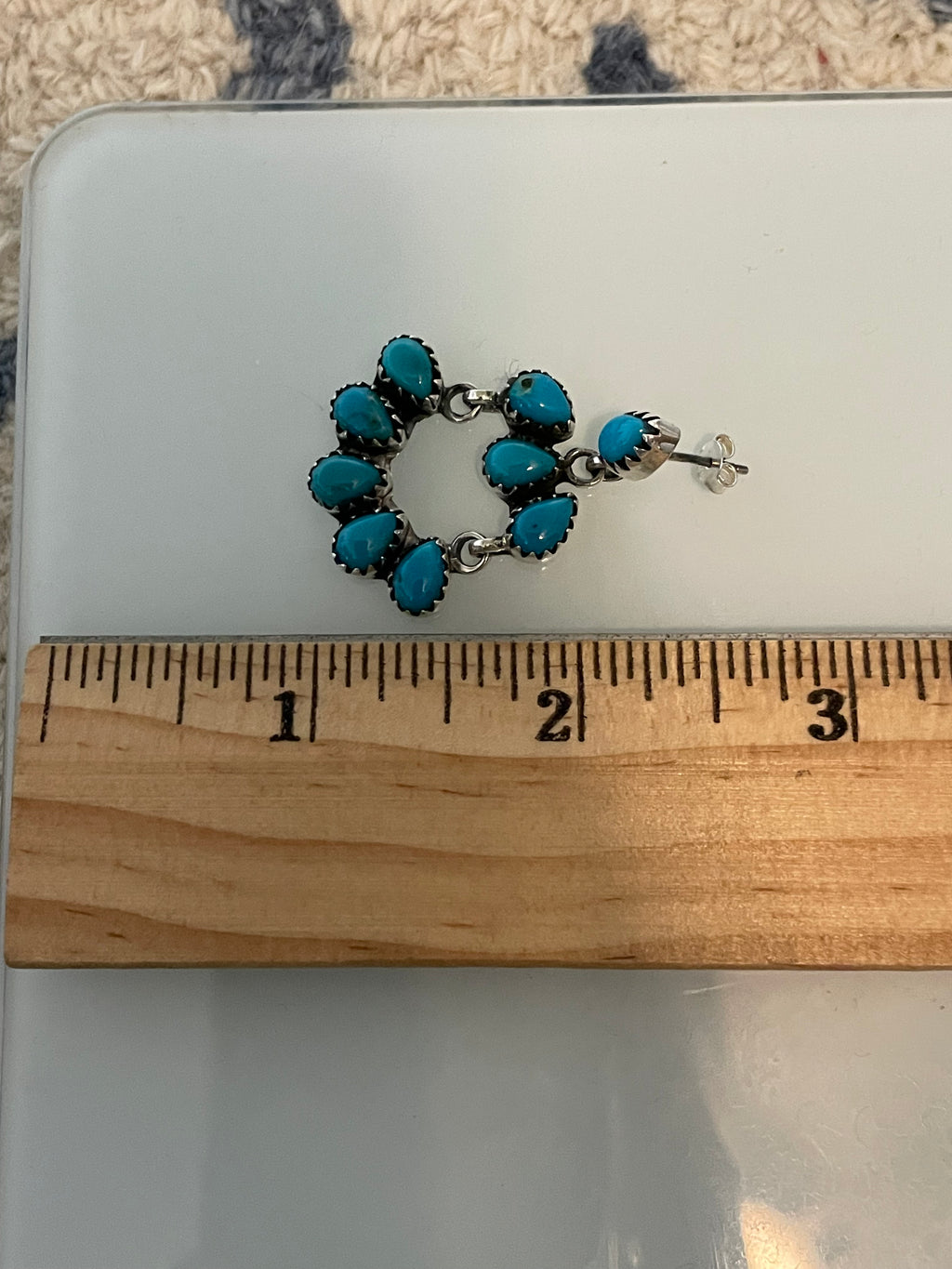 Kingman Turquoise Chandelier Stud Earrings | 925 Sterling Silver C835