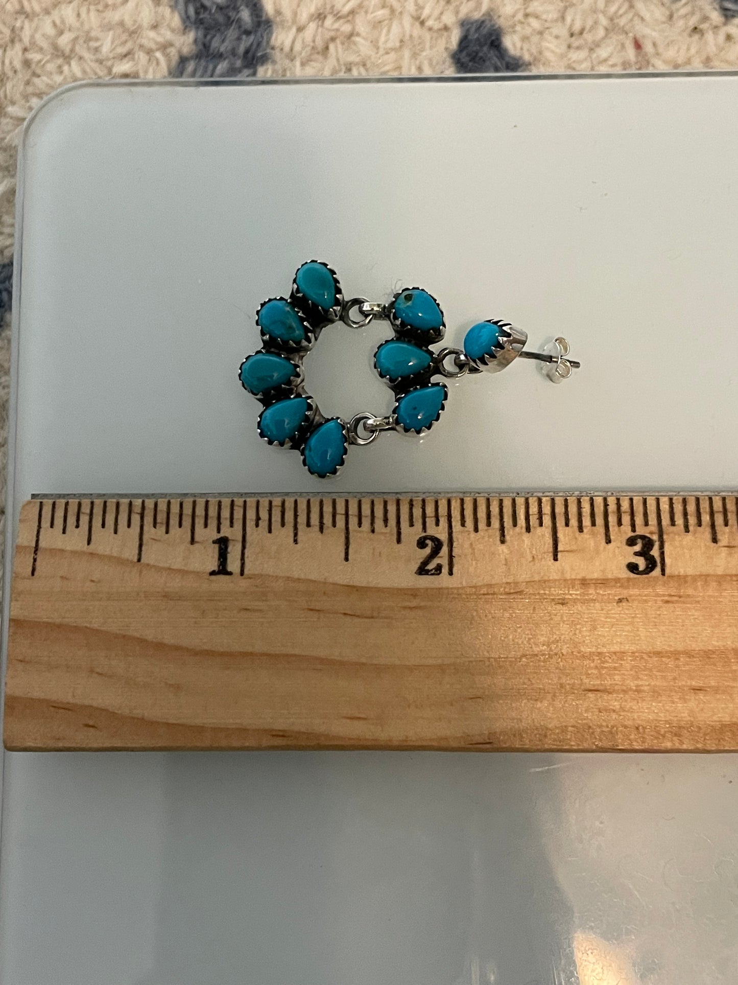 Kingman Turquoise Chandelier Stud Earrings | 925 Sterling Silver C835