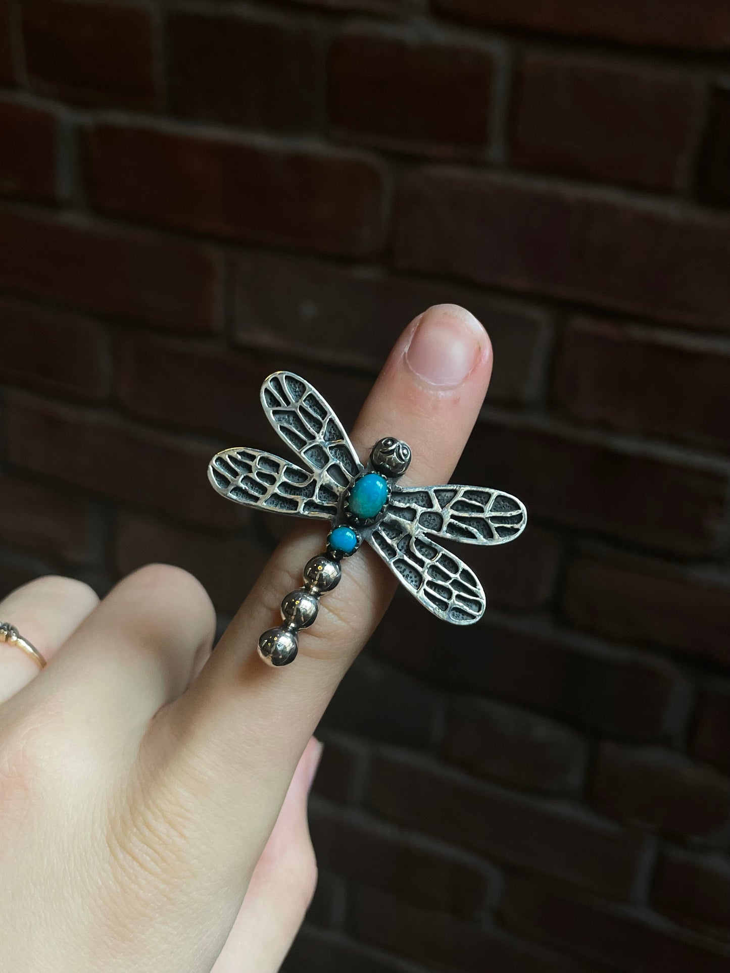 Turquoise Dragonfly Ring Size 6 | 925 Sterling Silver C927