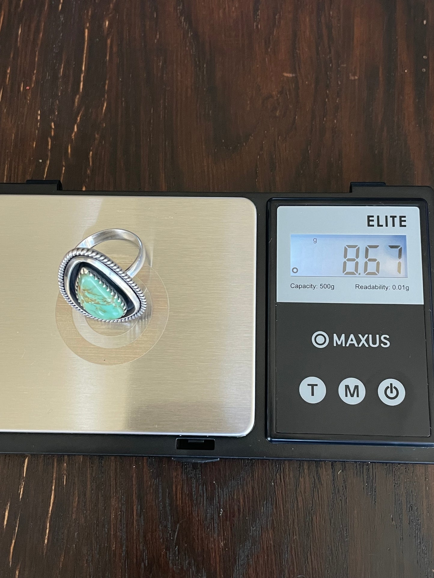 Turquoise Shadowbox Ring Size 8 | Sterling Silver E857