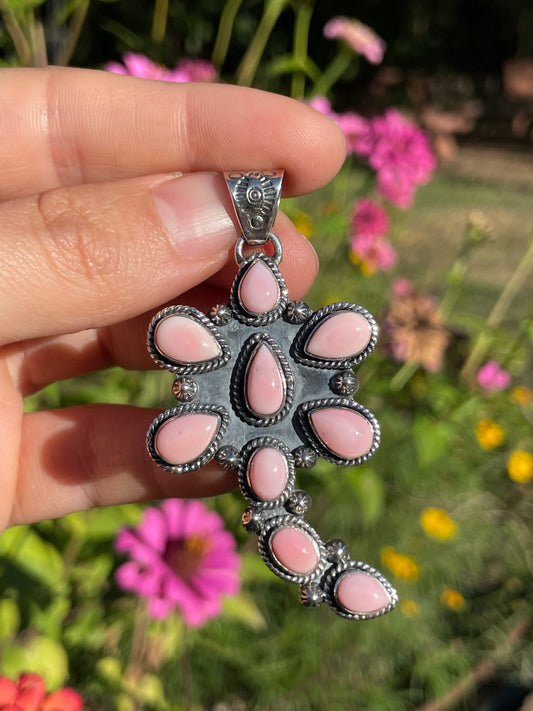 Pink Conch Dragonfly Pendant | Sterling Silver 925 B486