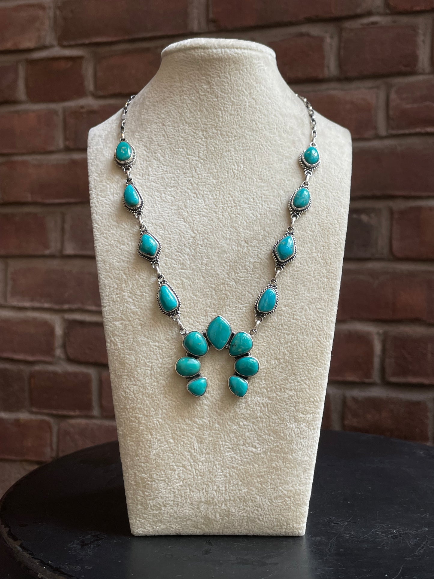 Kingman Turquoise Naja Necklace | 925 Sterling Silver E625