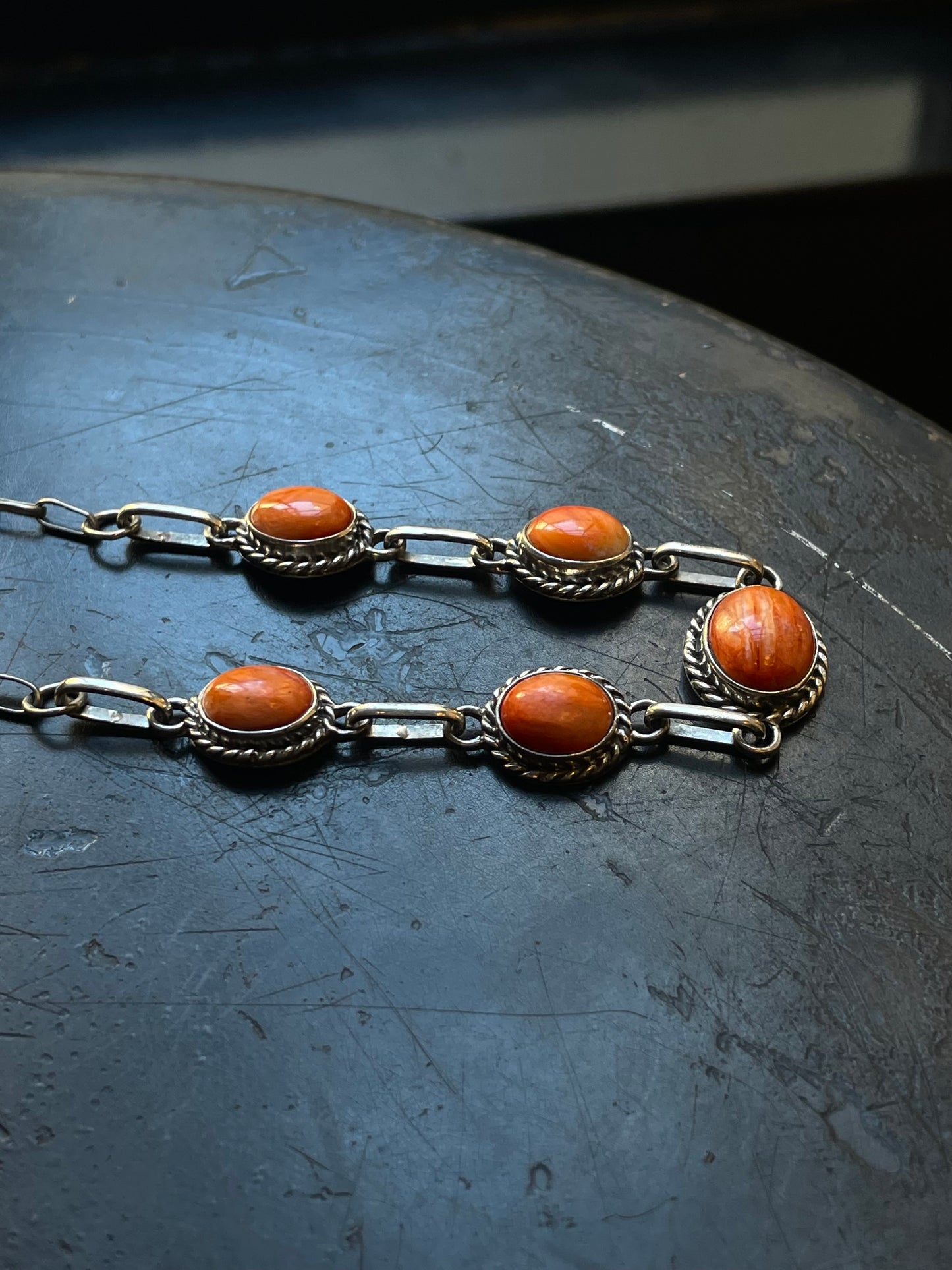 Spiny Oyster Link Necklace | Sterling Silver E936