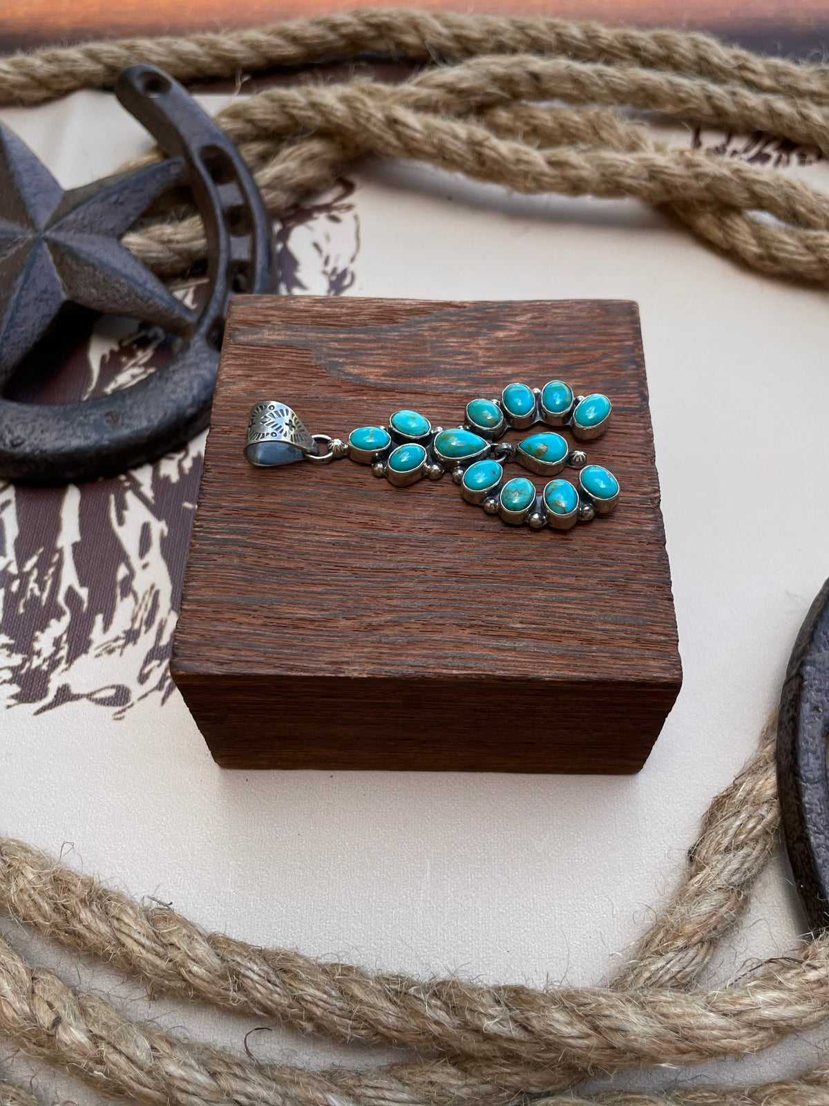 Turquoise Cluster Pendant | 925 Sterling Silver G686