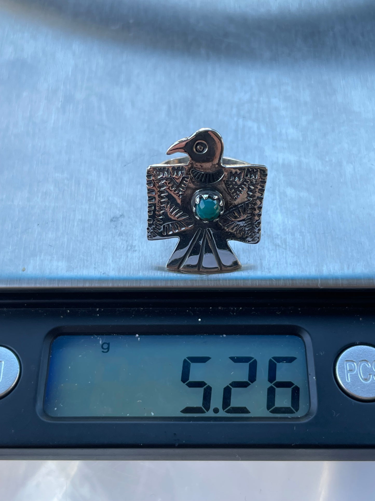Turquoise Thunderbird Ring | Sterling Silver 925 Size 6 C720