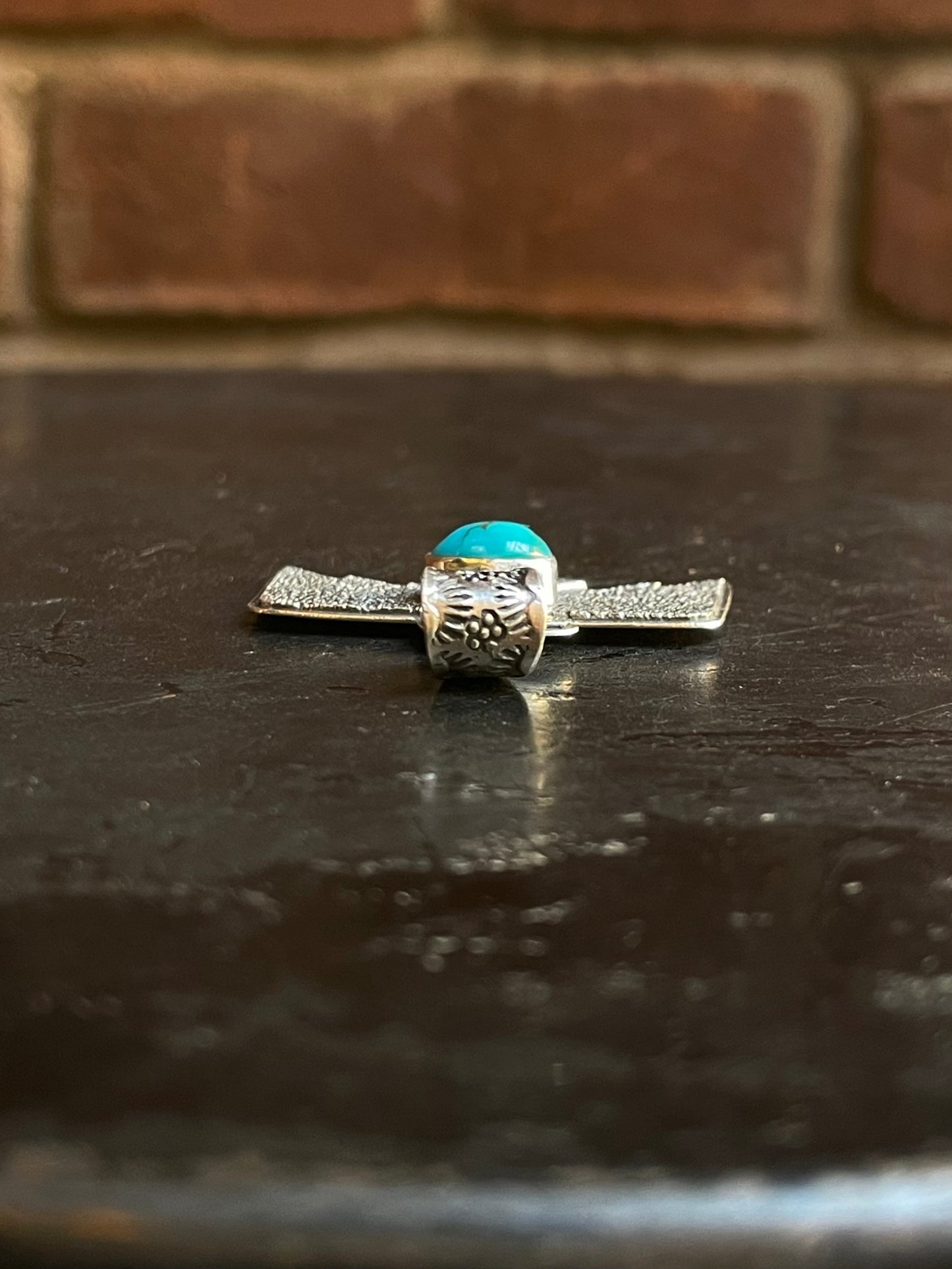 Kingman Turquoise Thunderbird Pendant | Sterling Silver G464