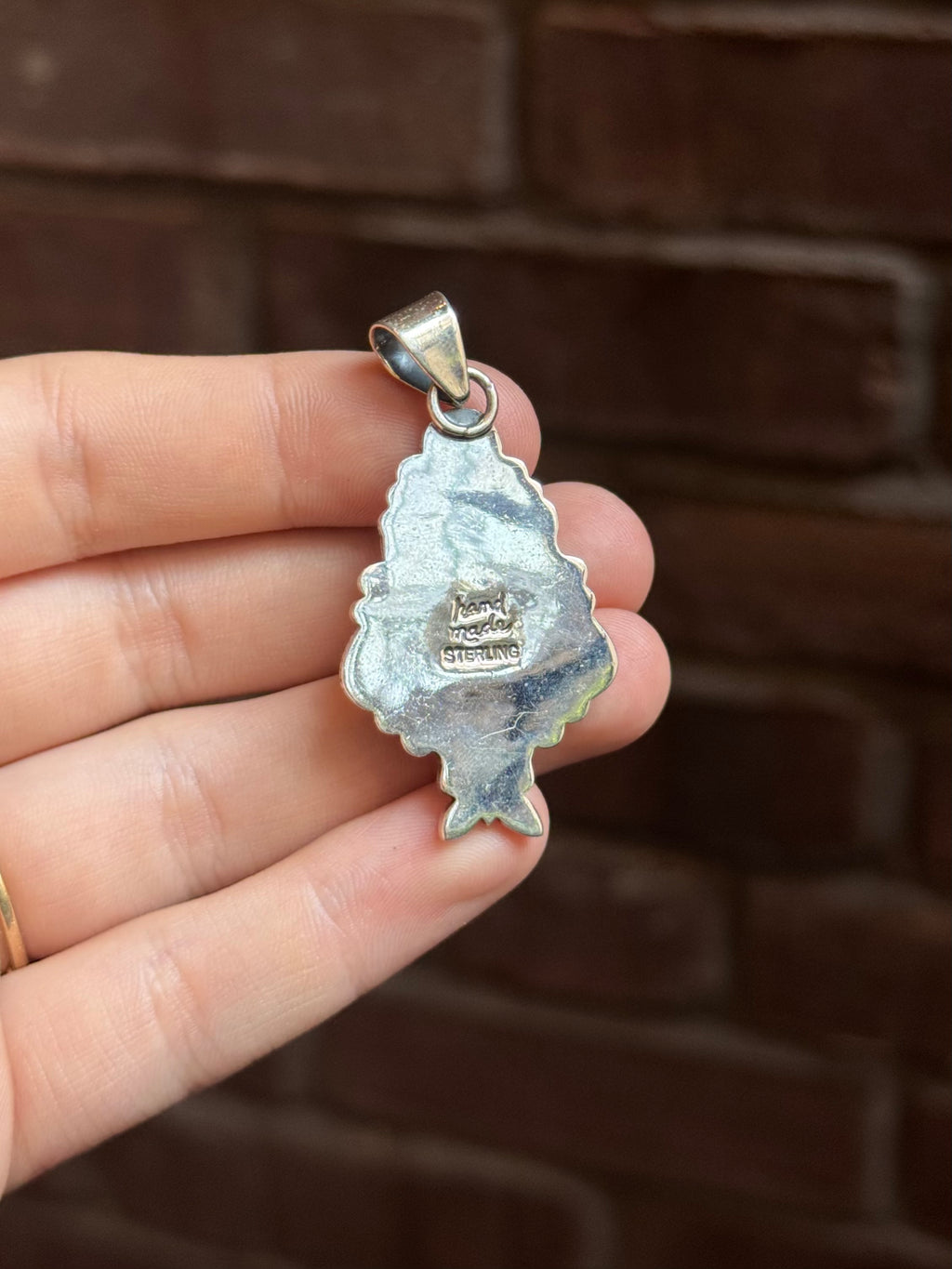 Pink Conch Teardrop Pendant | Sterling Silver | A927