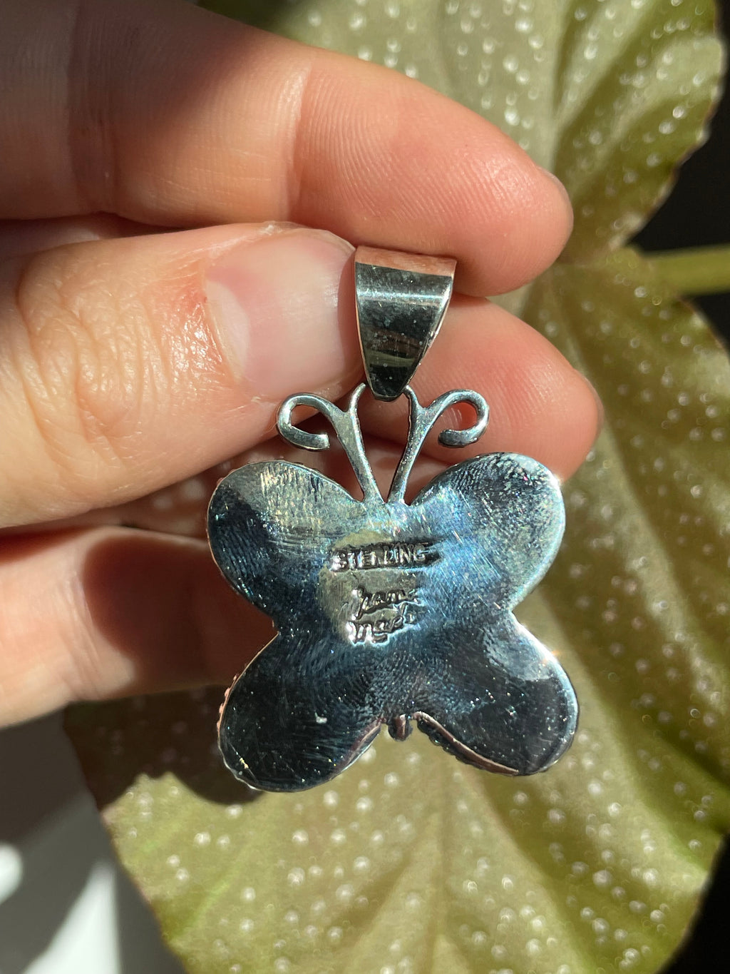 Pink Conch Butterfly Pendant | Sterling Silver 925