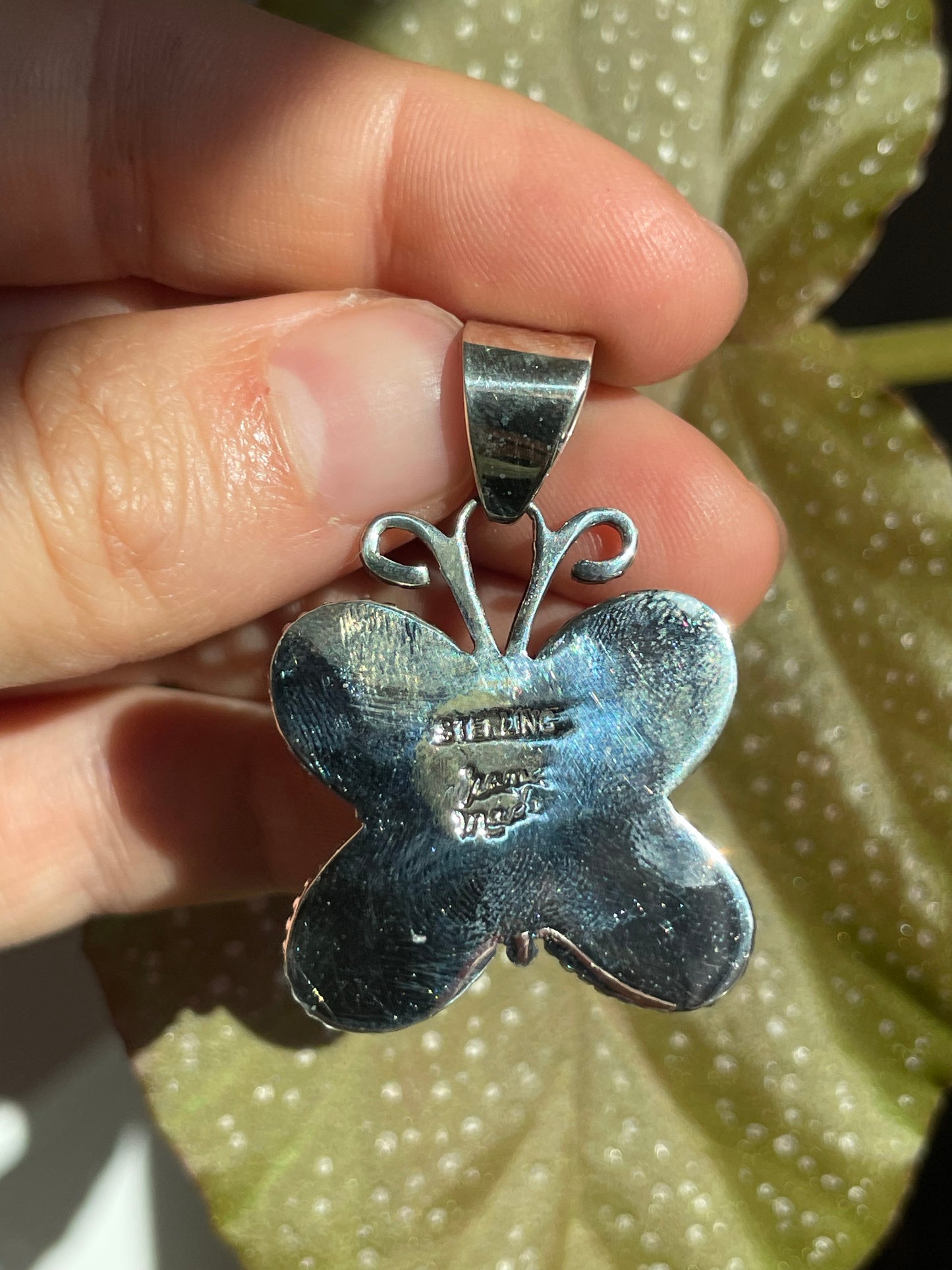 Pink Conch Butterfly Pendant | Sterling Silver 925