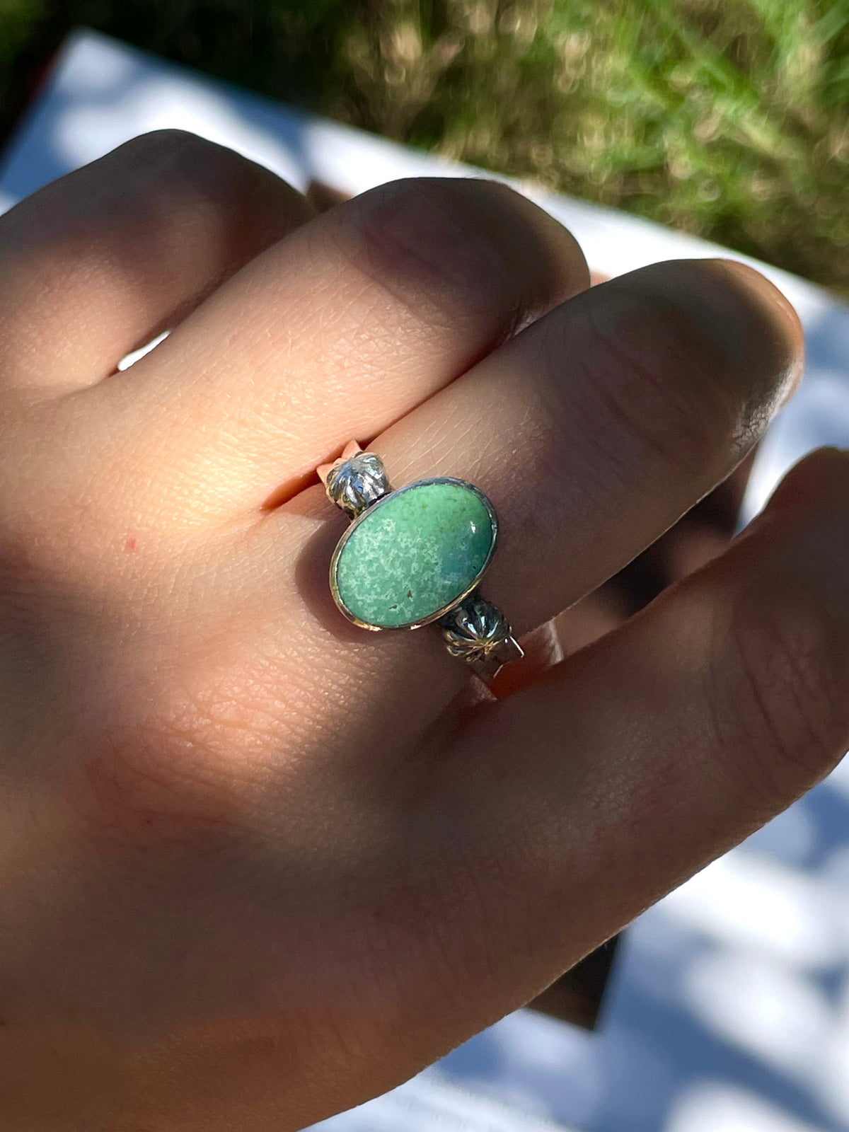 Turquoise Ring | 925 Sterling Silver | Size 8.75 D344