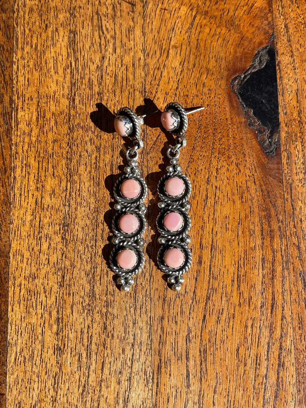 Pink Conch Drop Stud Earrings | 925 Sterling Silver C830