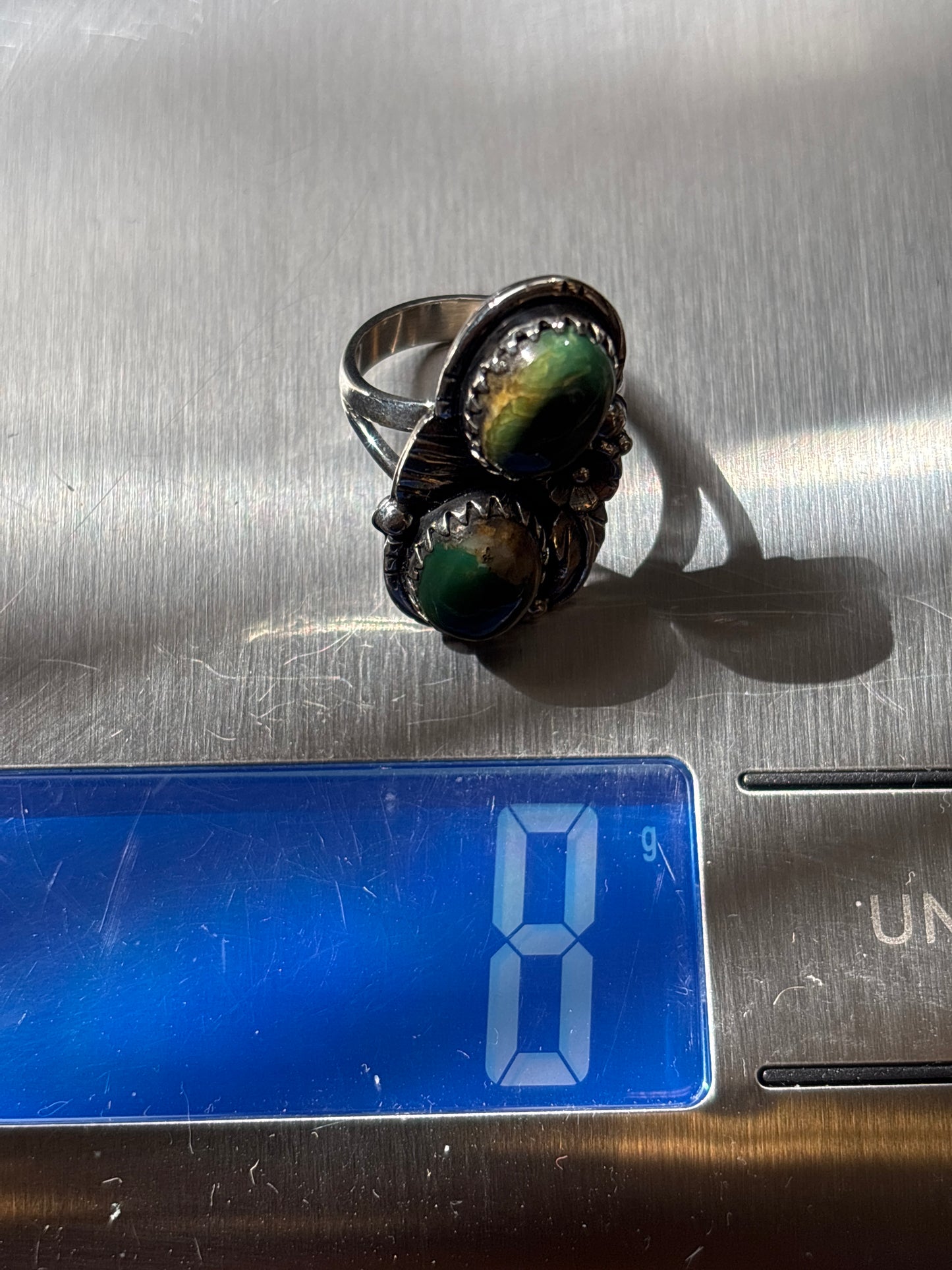 Turquoise Leaf Ring | Size 7 | 925 Sterling Silver Z87