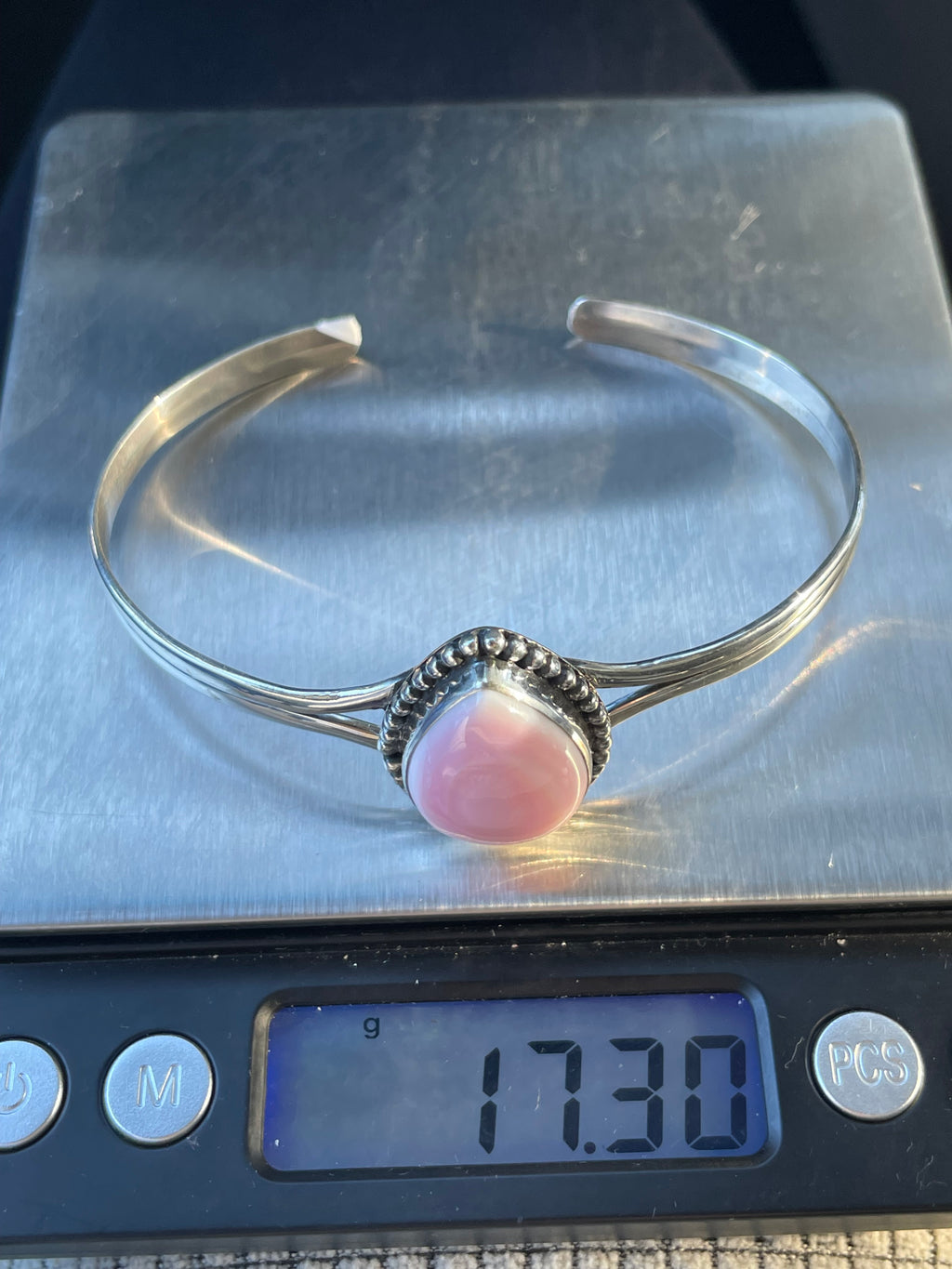 Pink Conch Cuff Bracelet | 925 Sterling Silver Southwest D117
