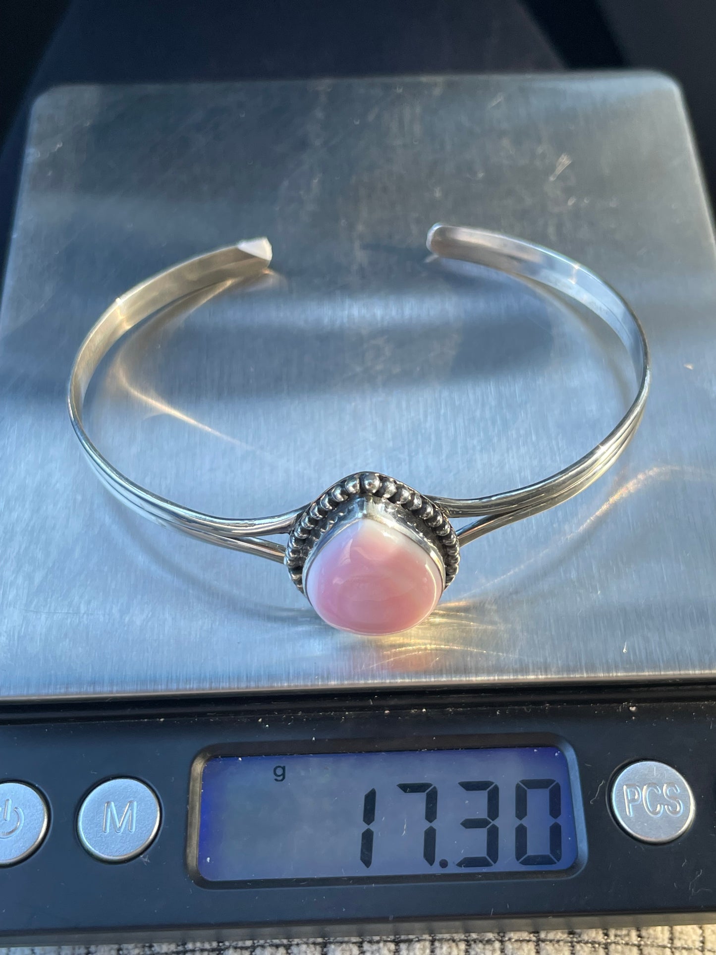 Pink Conch Cuff Bracelet | 925 Sterling Silver Southwest D117