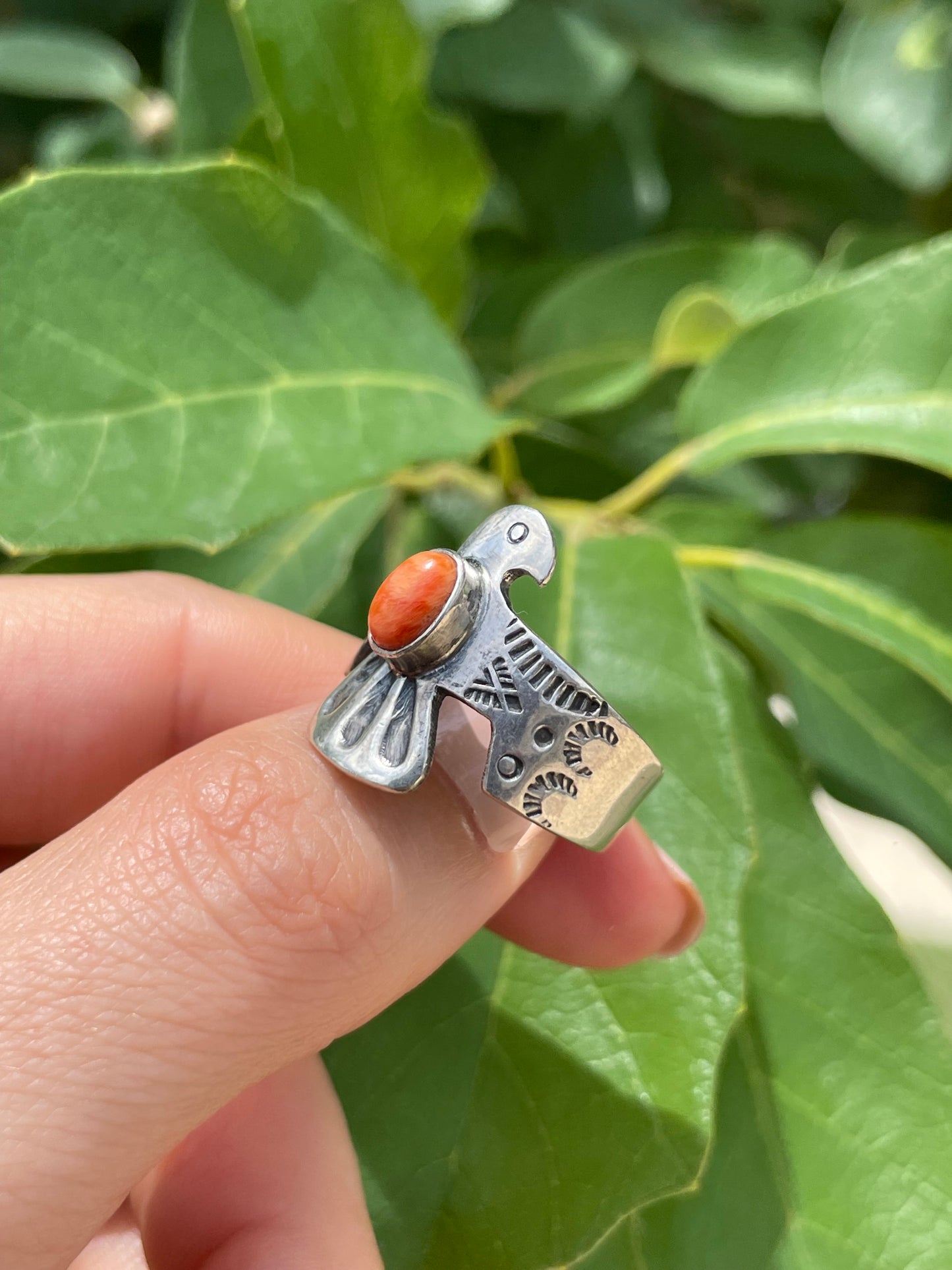 Spiny Oyster Thunderbird Ring Size 9.25 | 925 Sterling Silver D178