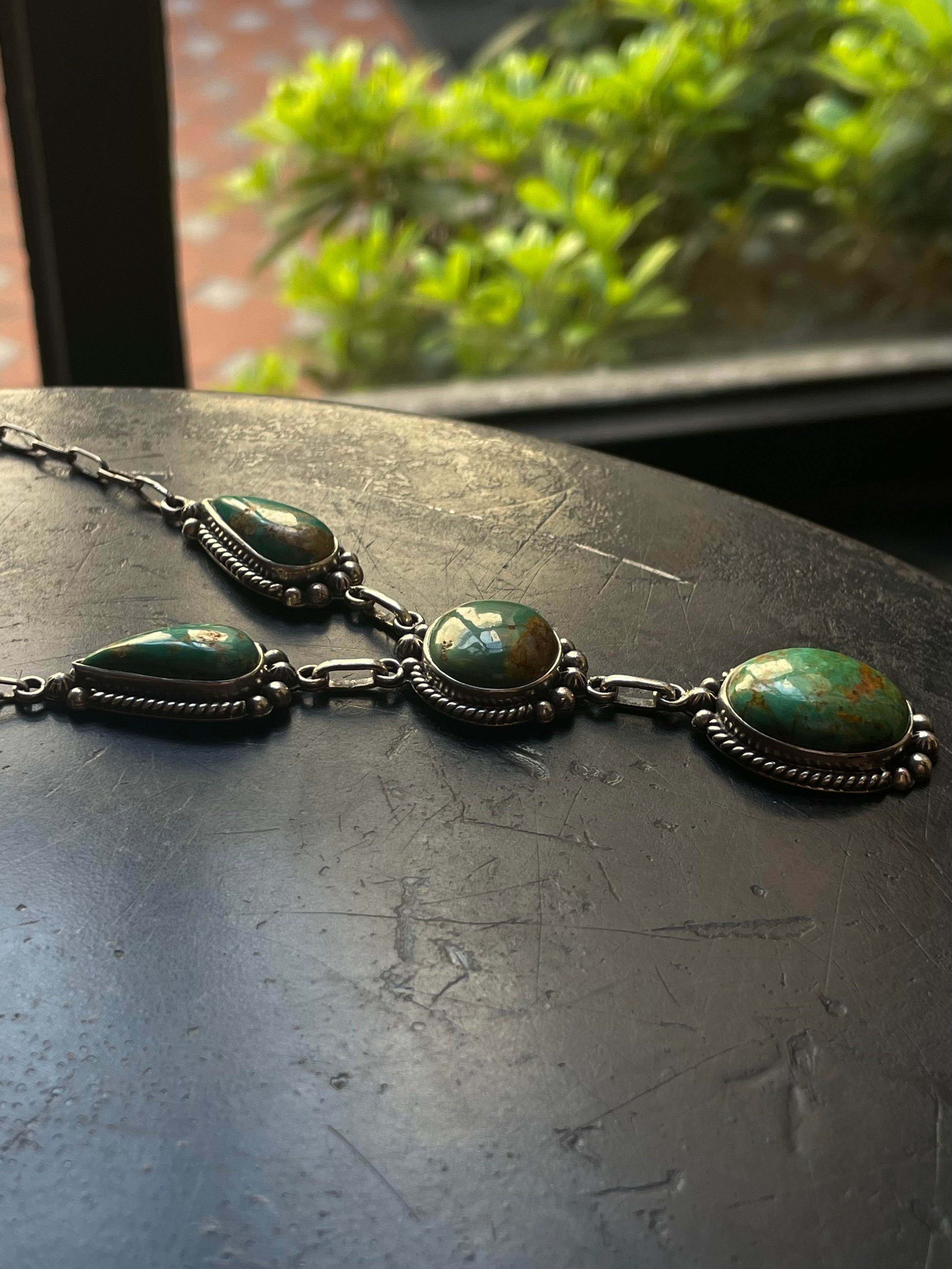 Kingman Turquoise Lariat Necklace | 925 Sterling Silver G608