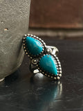 Kingman Turquoise Tear Drop Ring Size 7 | 925 Sterling Silver G585