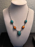 Turquoise Spiny Oyster Necklace | 925 Sterling Silver A109