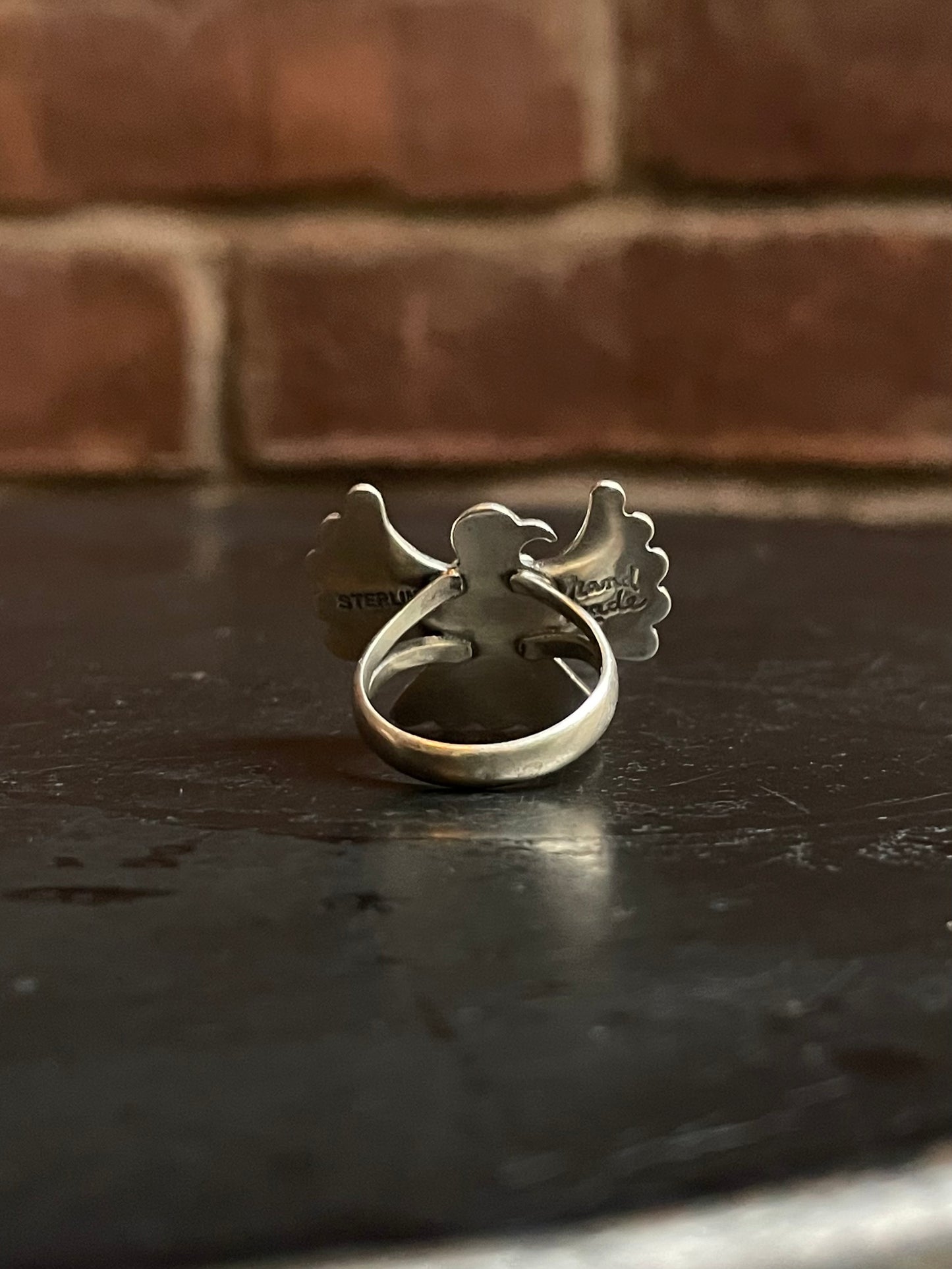 Italian Coral Thunderbird Ring Size 6 | 925 Sterling Silver G236