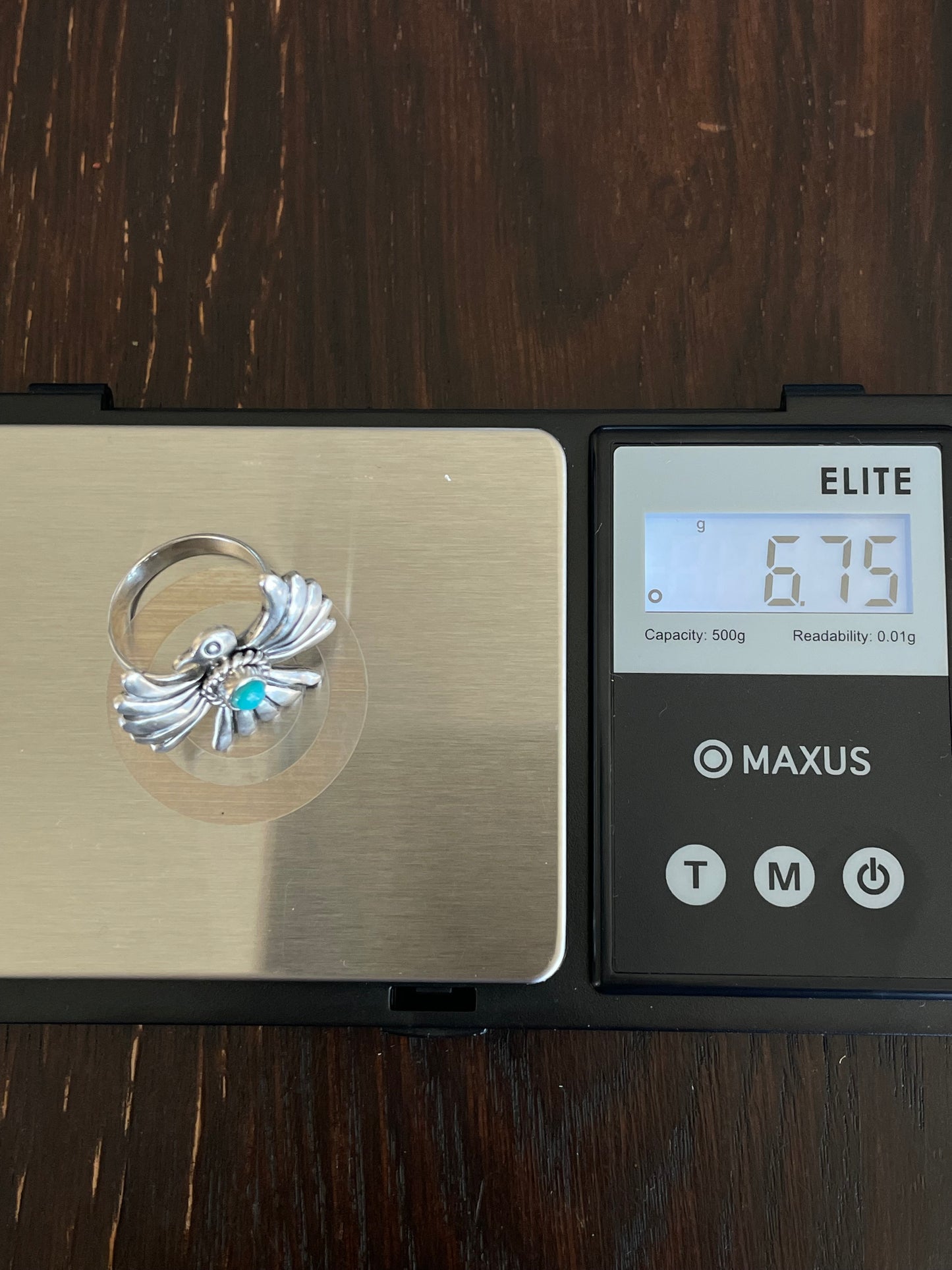 Turquoise Bird Ring Size 7.75 | Sterling Silver E888