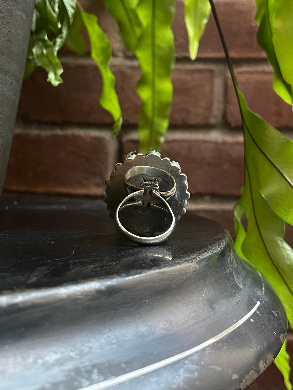 Spiny Oyster & Black Onyx Ring | Sterling Silver 925 | Size 9.25 C702
