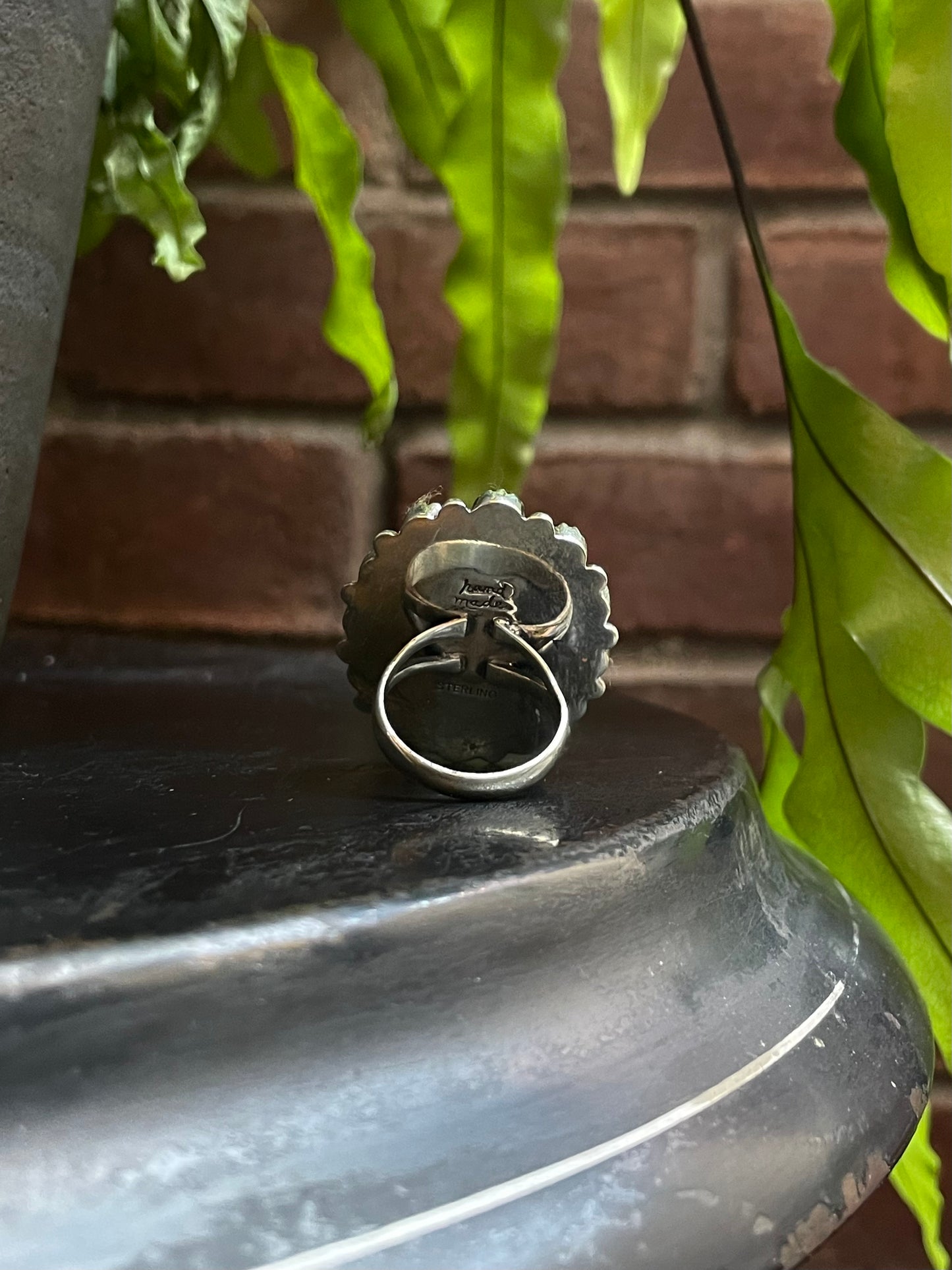 Spiny Oyster & Black Onyx Ring | Sterling Silver 925 | Size 9.25 C702