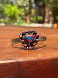 Dahlia Heart Cuff Bracelet | 925 Sterling Silver Floral A567