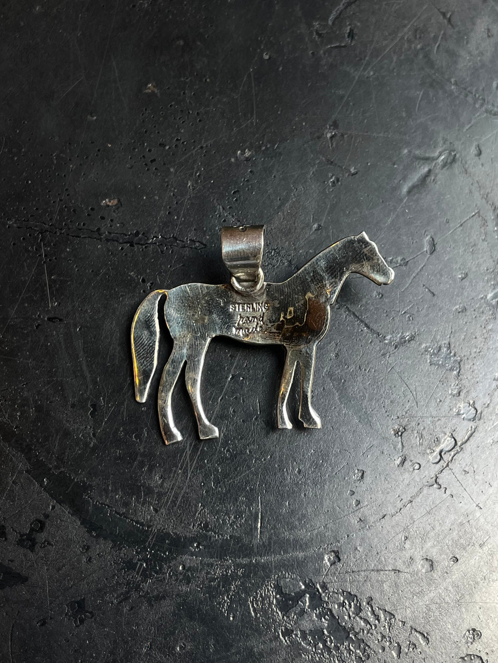 Kingman Turquoise Horse Pendant | 925 Sterling Silver E245