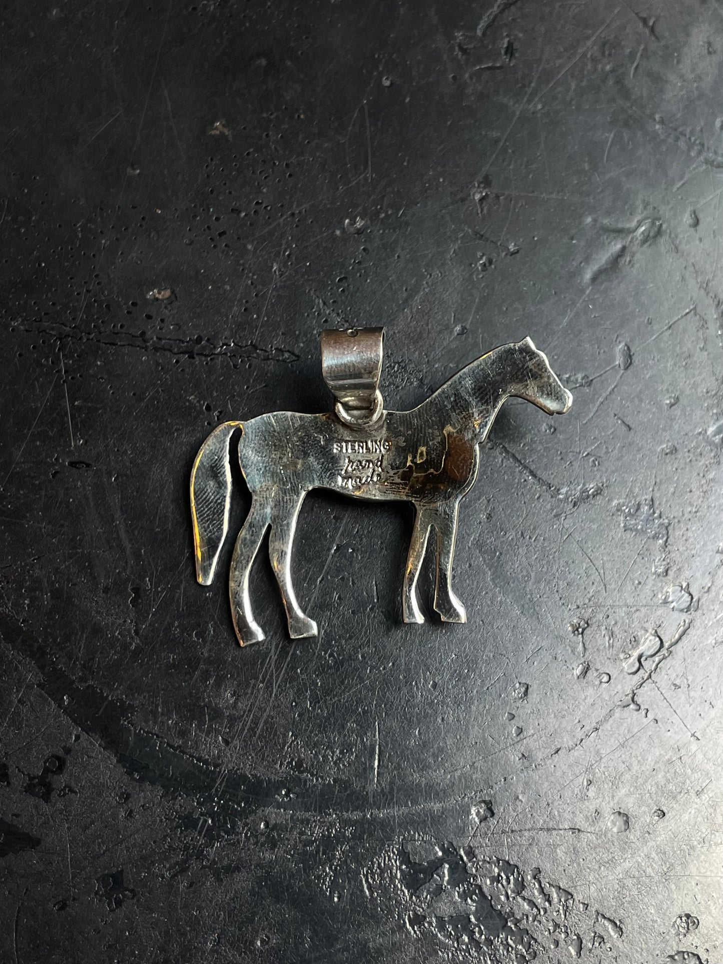 Kingman Turquoise Horse Pendant | 925 Sterling Silver E245