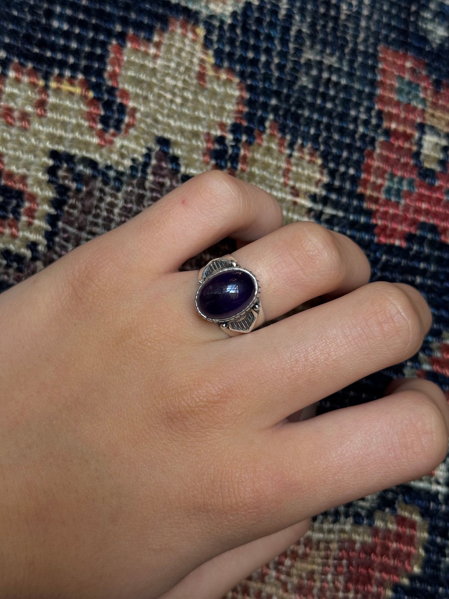 Labradorite Oval Ring | Sterling Silver | Size 7 | A891