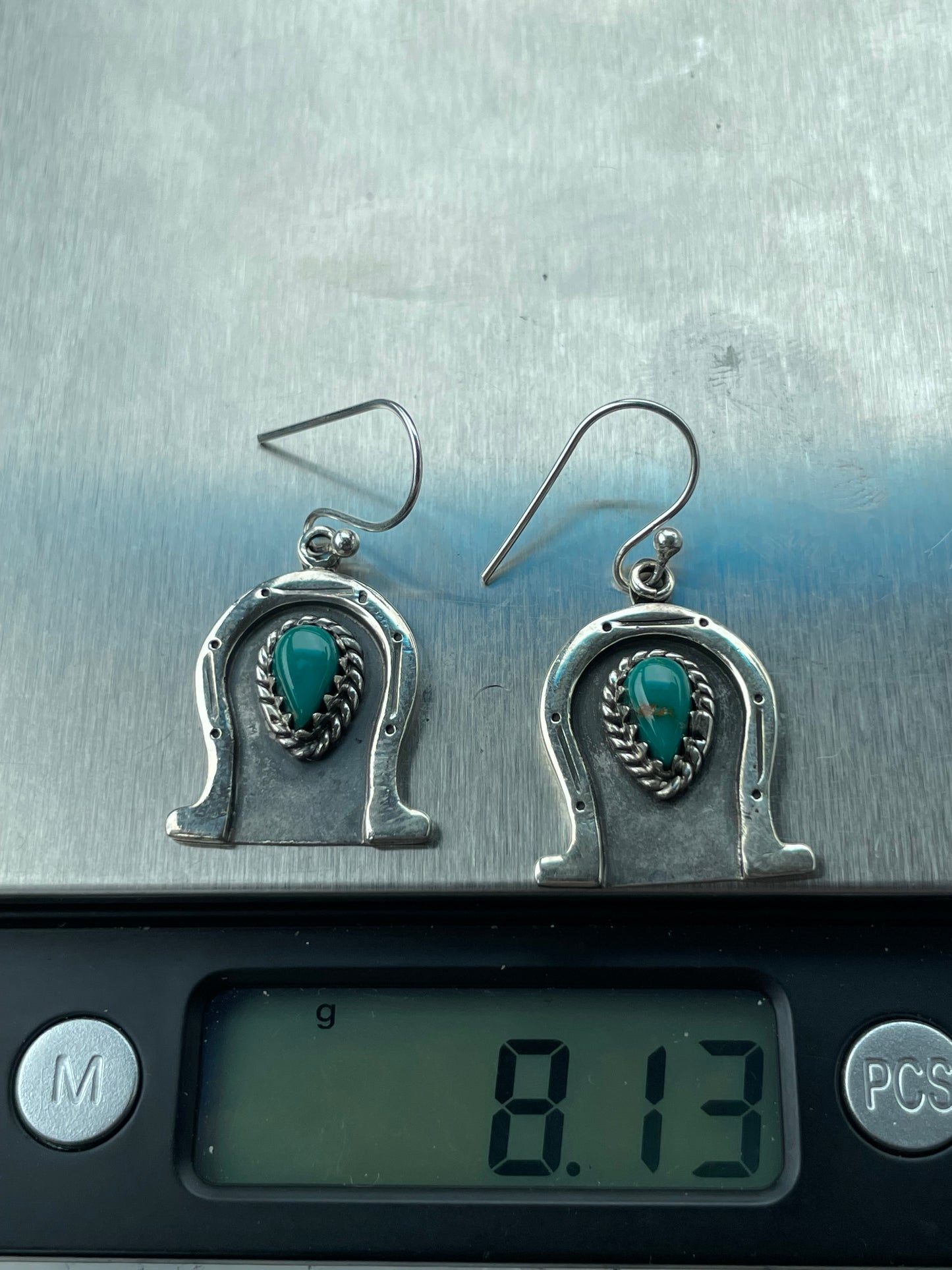 Kingman Turquoise Dangle Earrings | 925 Sterling Silver B976