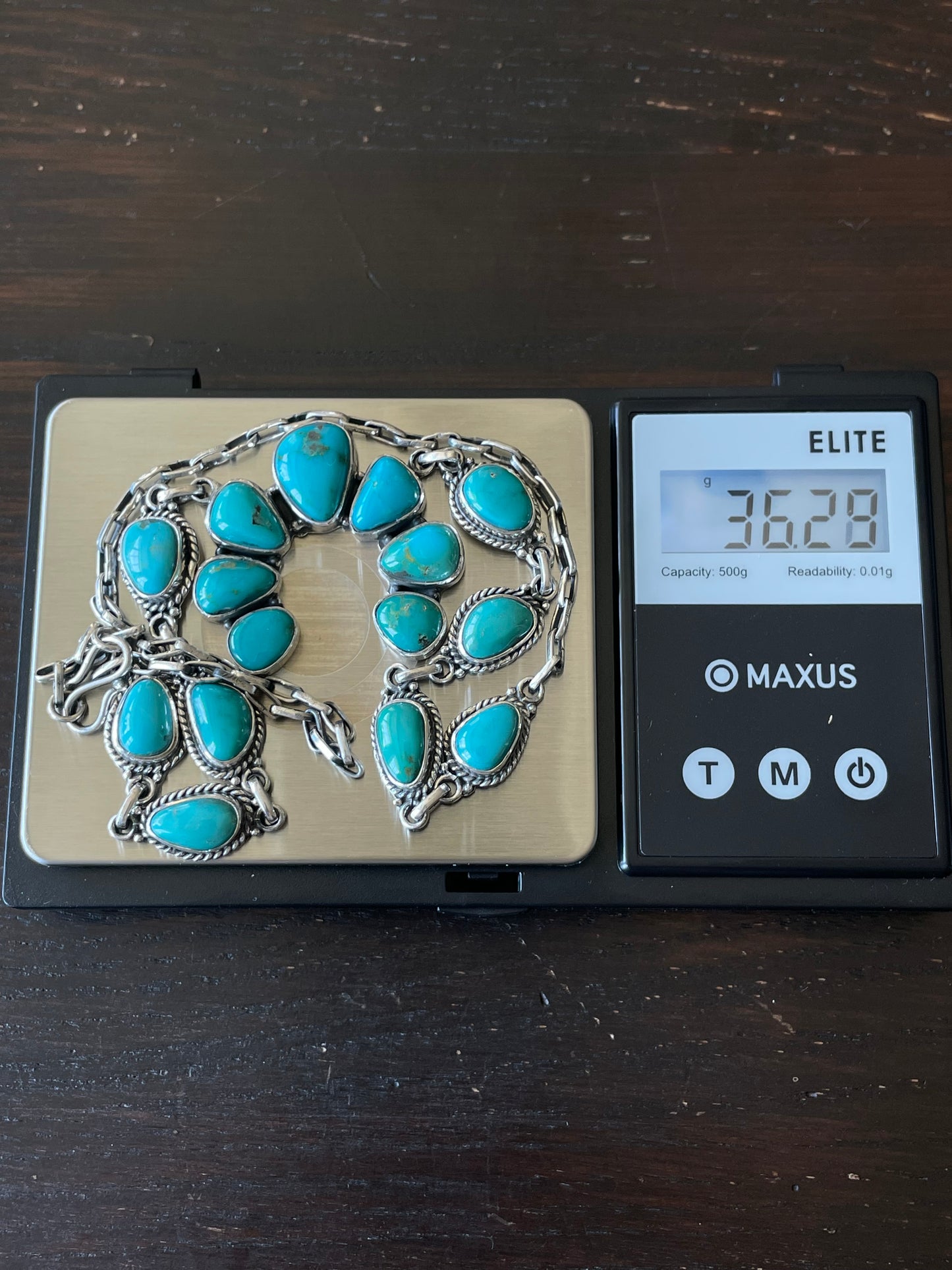 Kingman Turquoise Naja Necklace | Sterling Silver E831