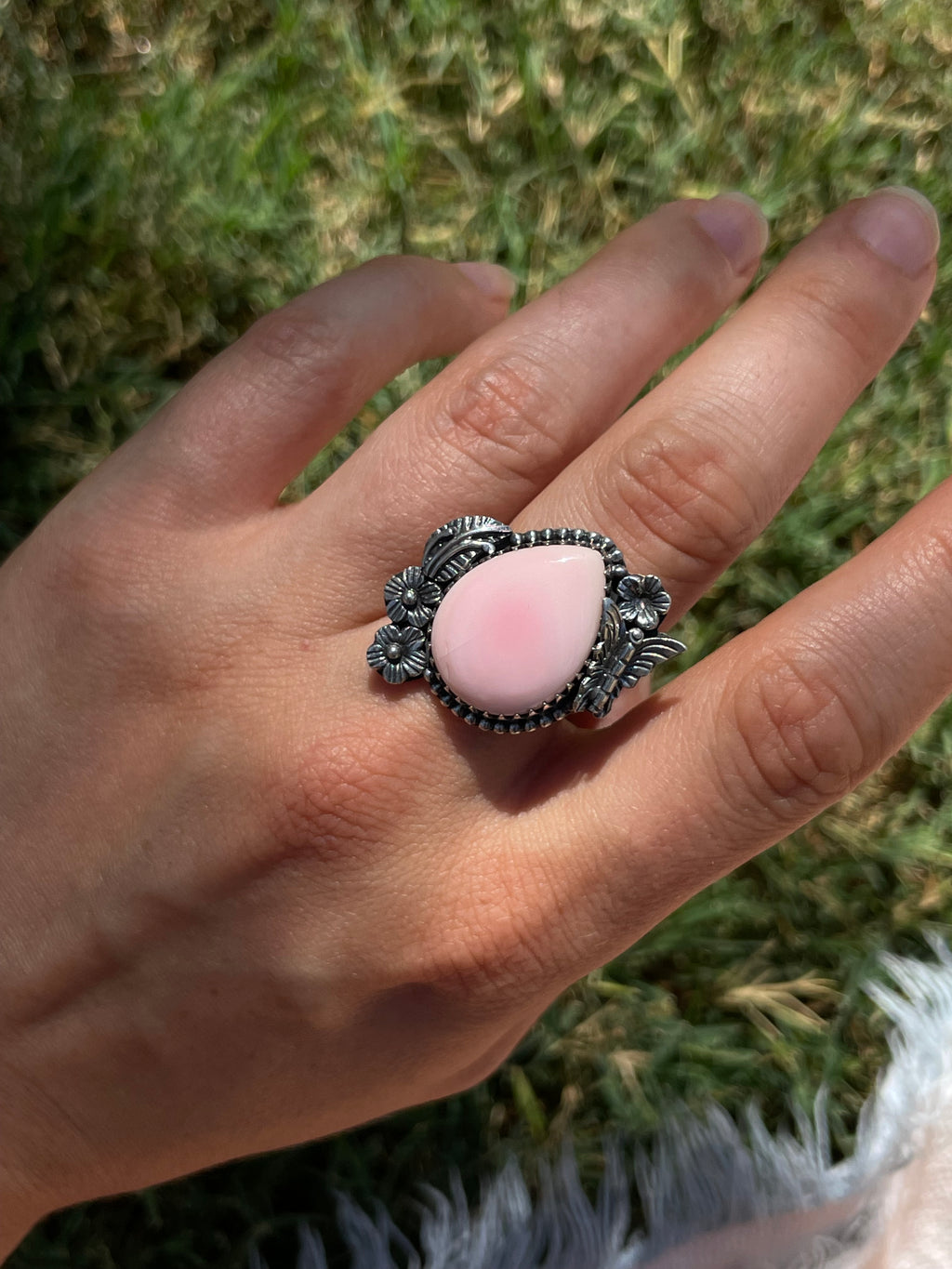 Pink Conch Ring Size 7.75 | 925 Sterling Silver D295