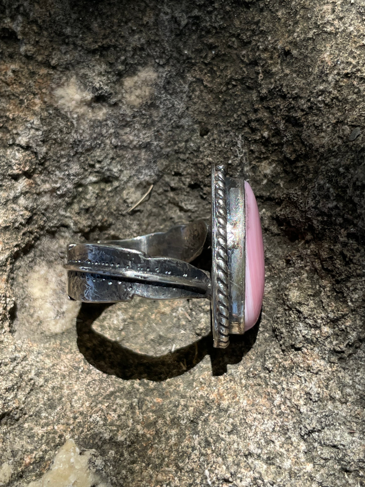 Pink Conch Teardrop Ring Size 7 | 925 Sterling Silver D268
