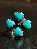 Kingman Turquoise Heart Ring Size 8 | 925 Sterling Silver G476