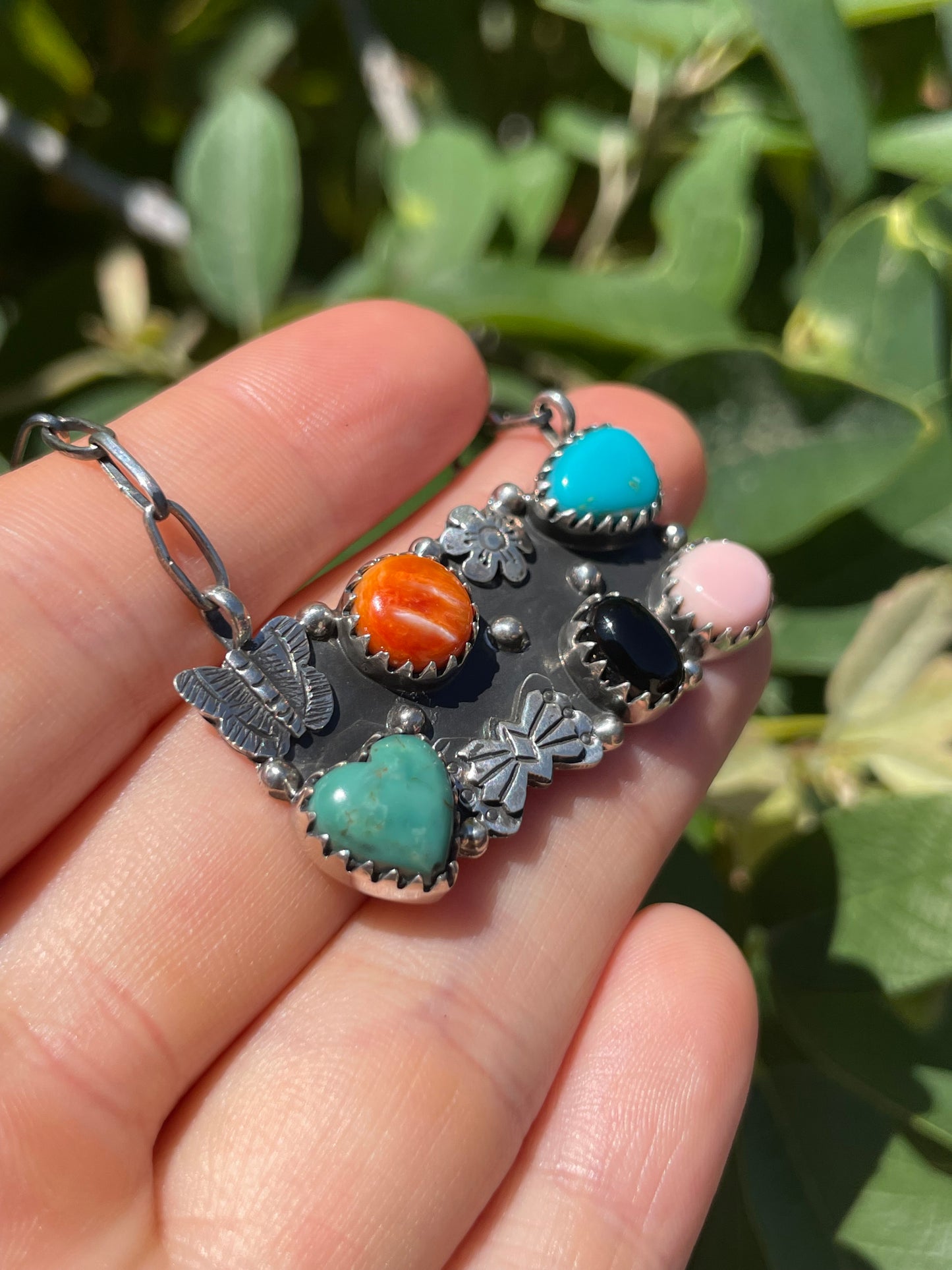 Multi Stone Butterfly Necklace | 925 Sterling Silver D134