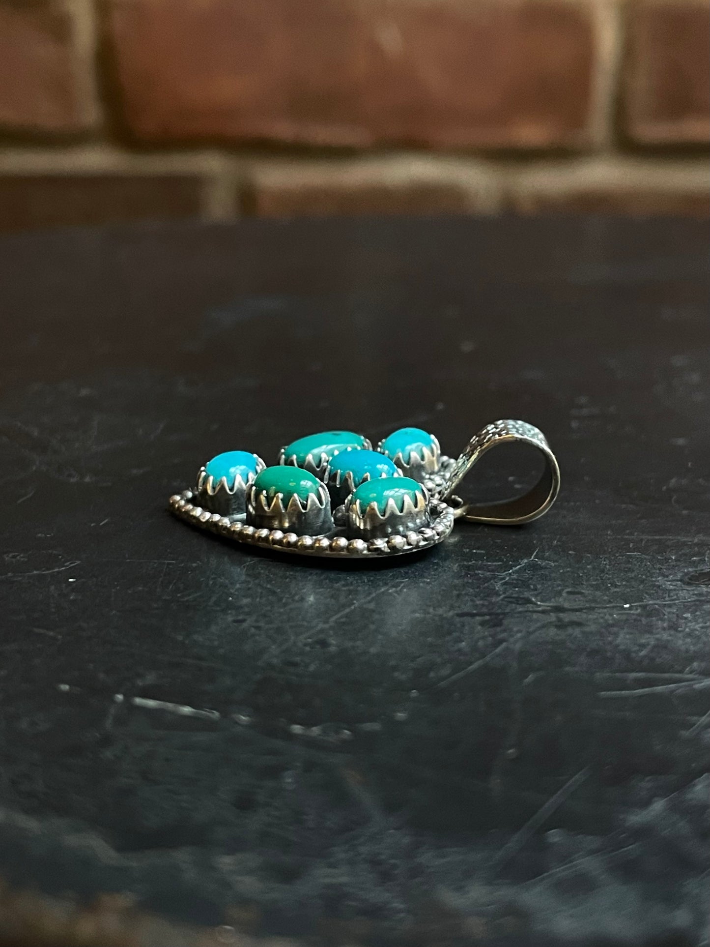 Kingman Turquoise Heart Pendant | Sterling Silver E927