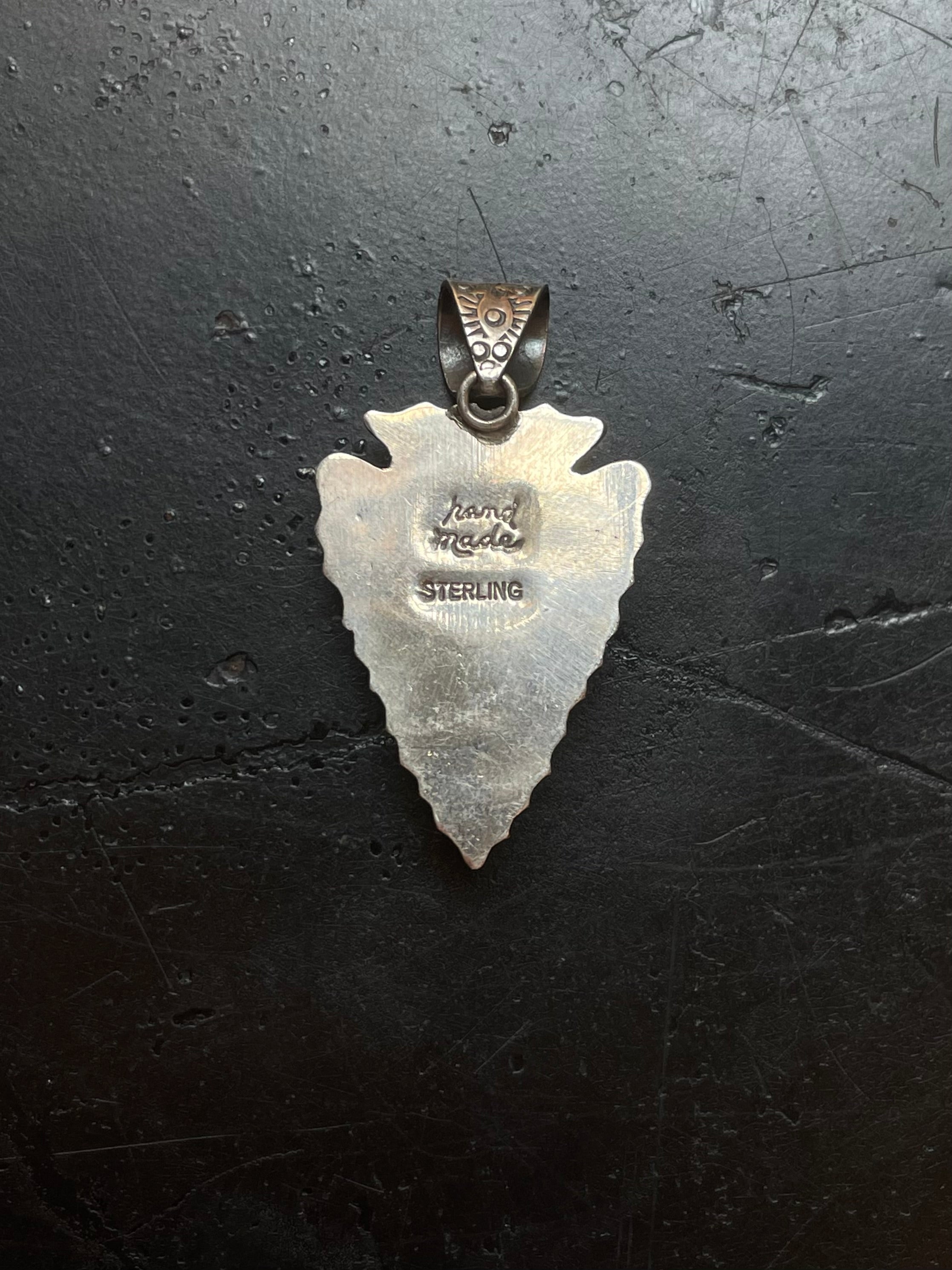 Kingman Turquoise Arrowhead Pendant | 925 Sterling Silver G616