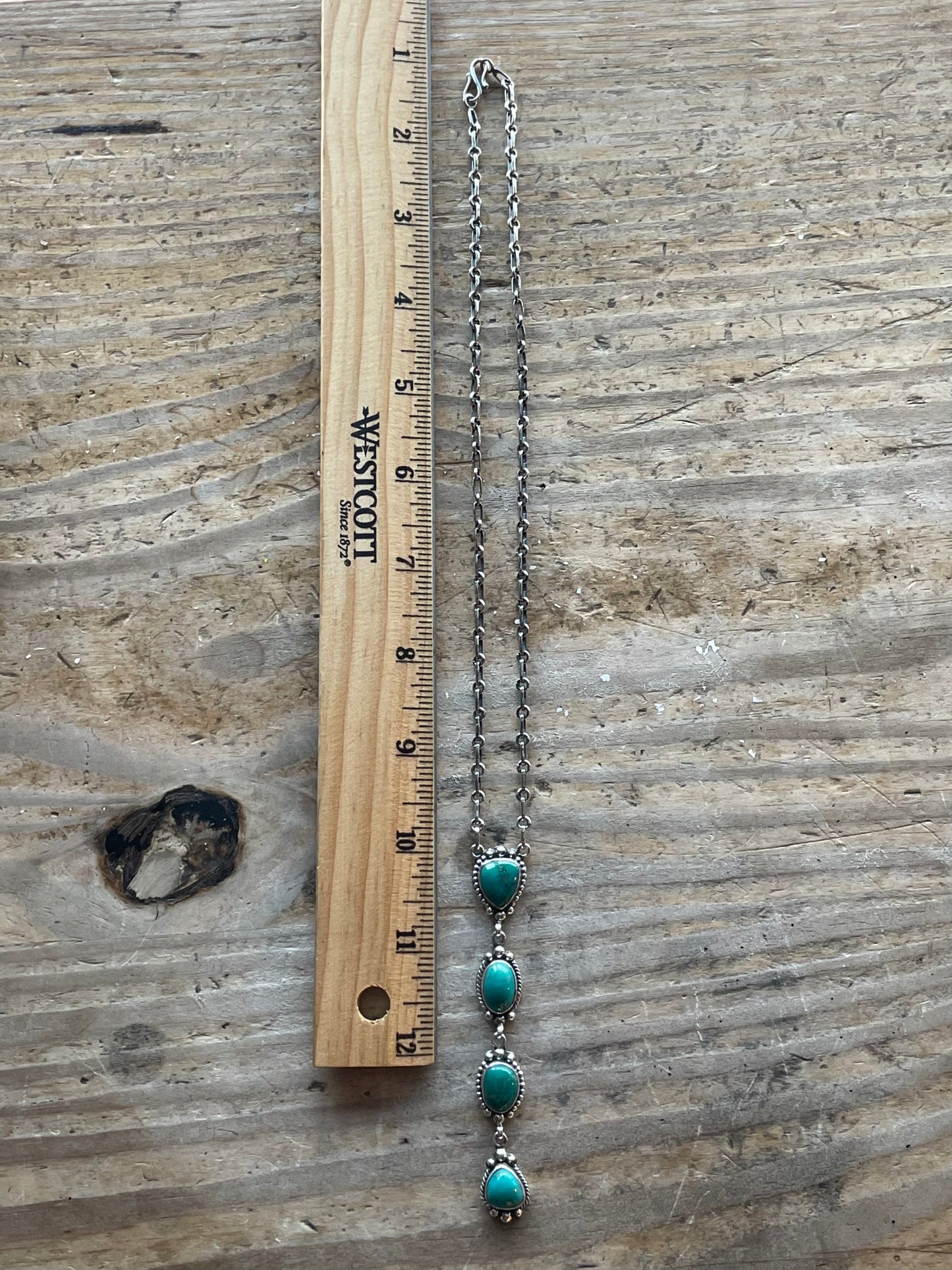 Turquoise Station Necklace | Sterling Silver 925 C647