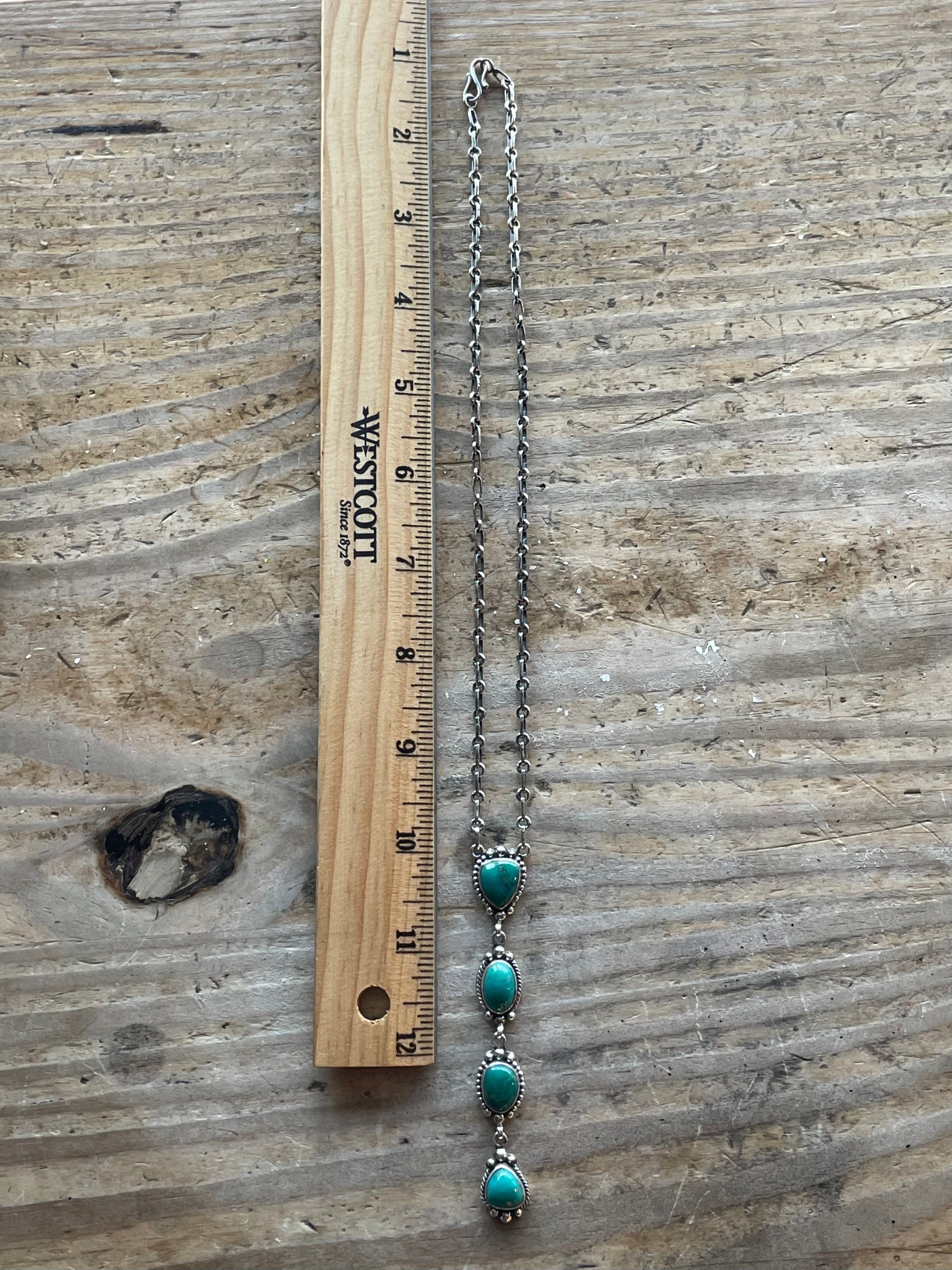 Turquoise Station Necklace | Sterling Silver 925 C647