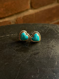 Kingman Turquoise Heart Stud Earrings | 925 Sterling Silver G665