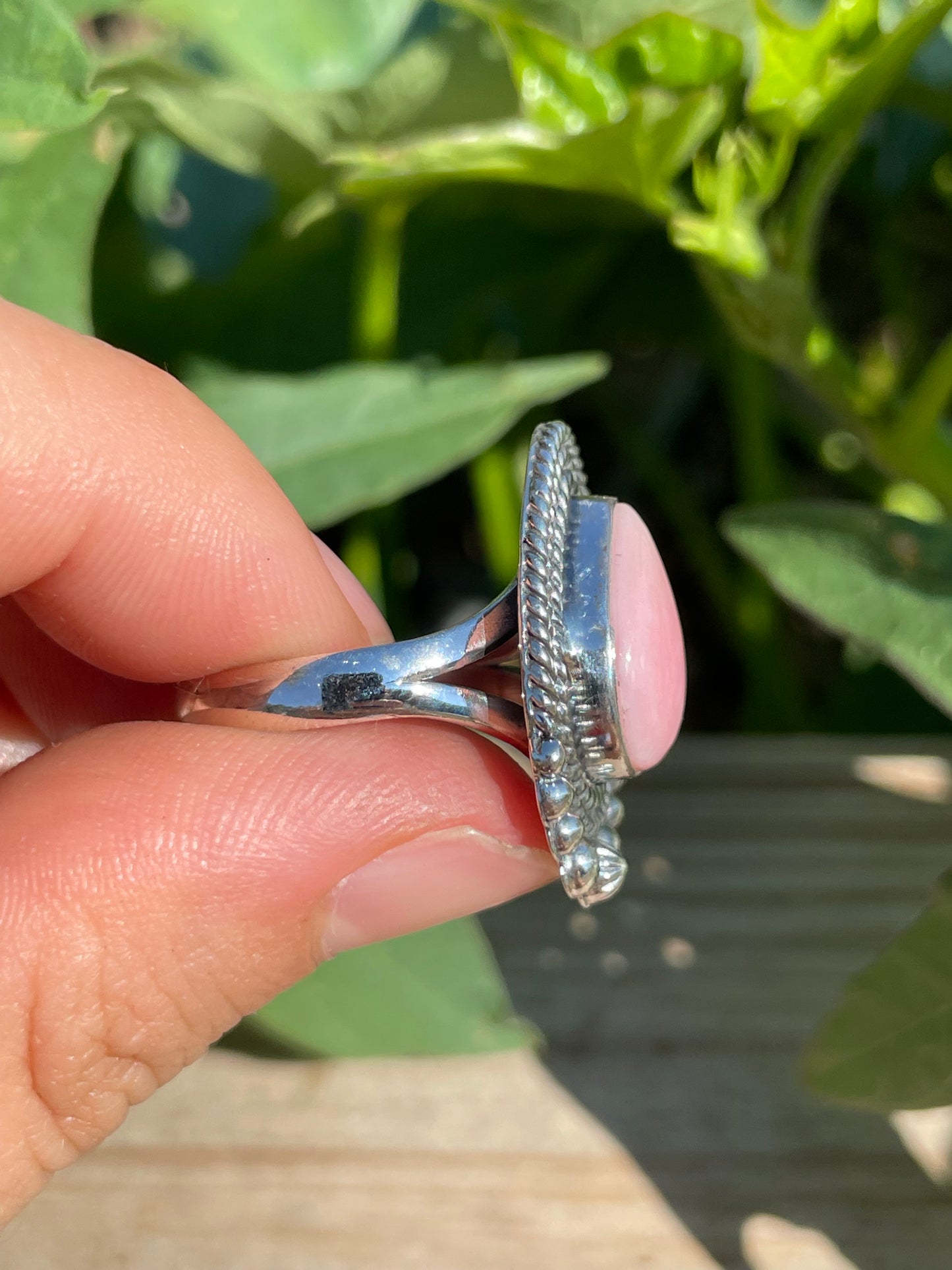 Pink Conch Ring | 925 Sterling Silver | Handmade Size 9 B145