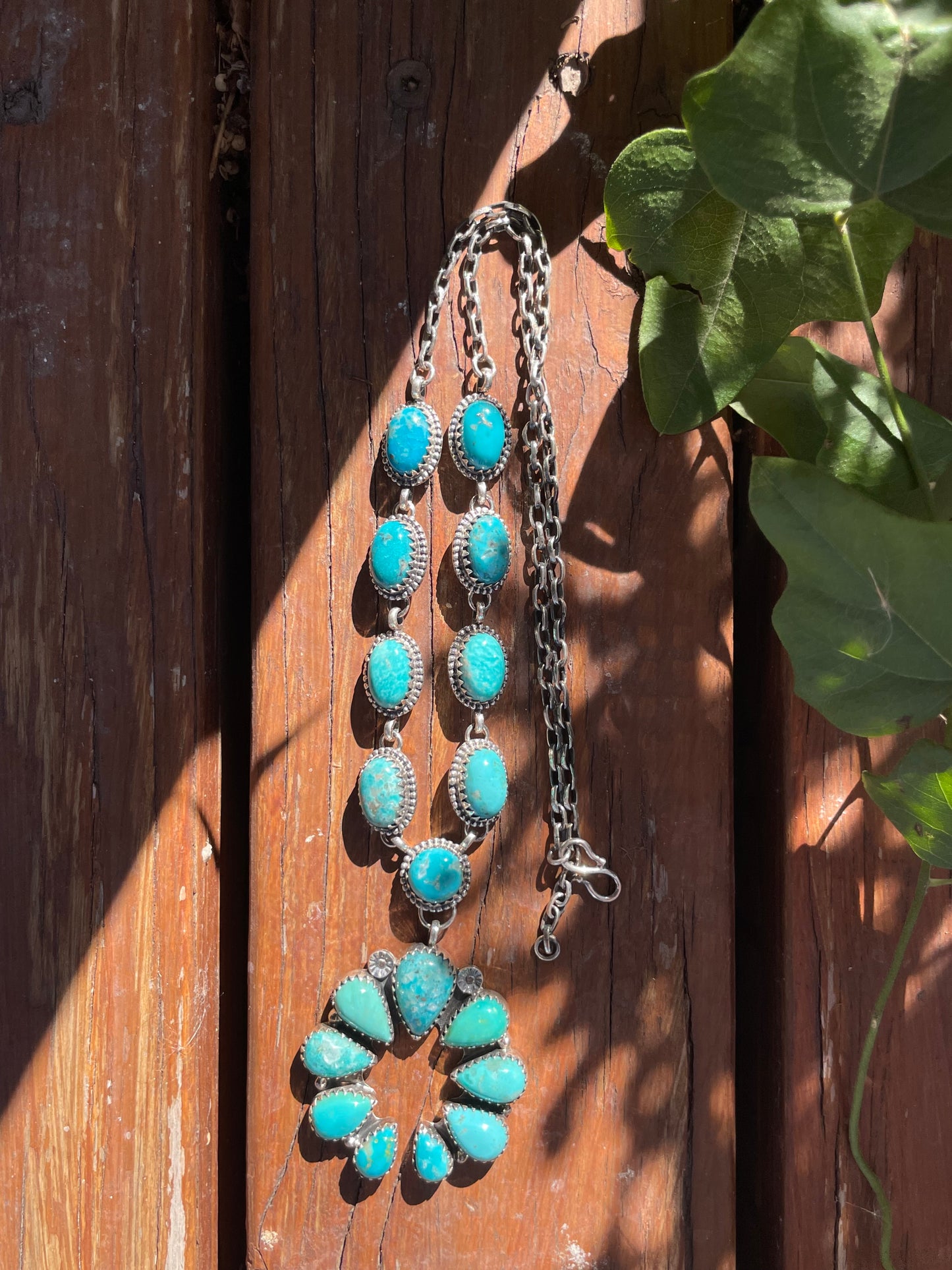 Kingman Turquoise Naja Necklace | Sterling Silver 925 B876