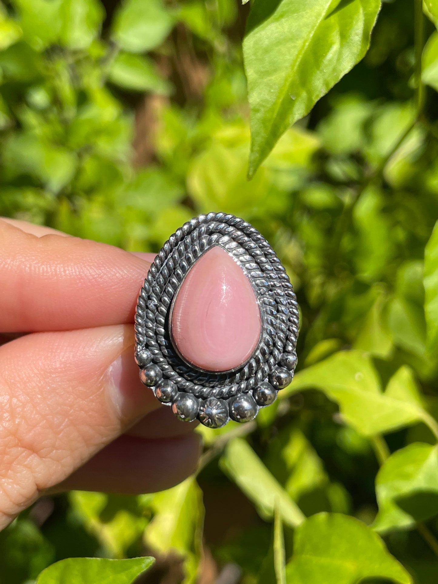 Pink Conch Single Stone Ring | 925 Sterling Silver | Size 7 B309