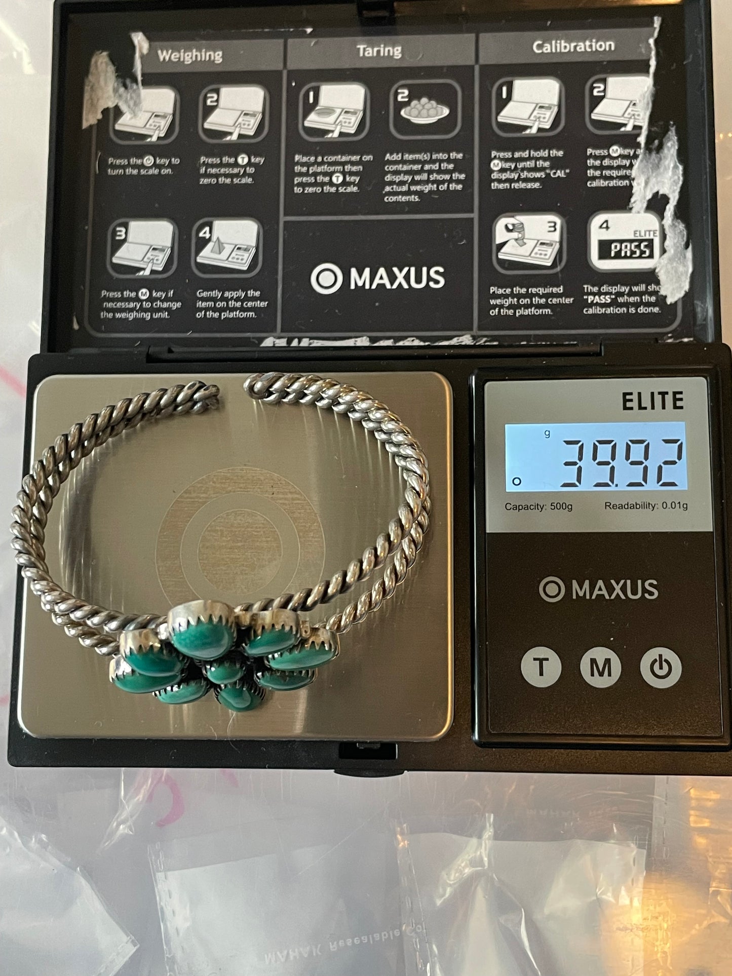 Kingman Turquoise Flower Cuff | 925 Sterling Silver E491