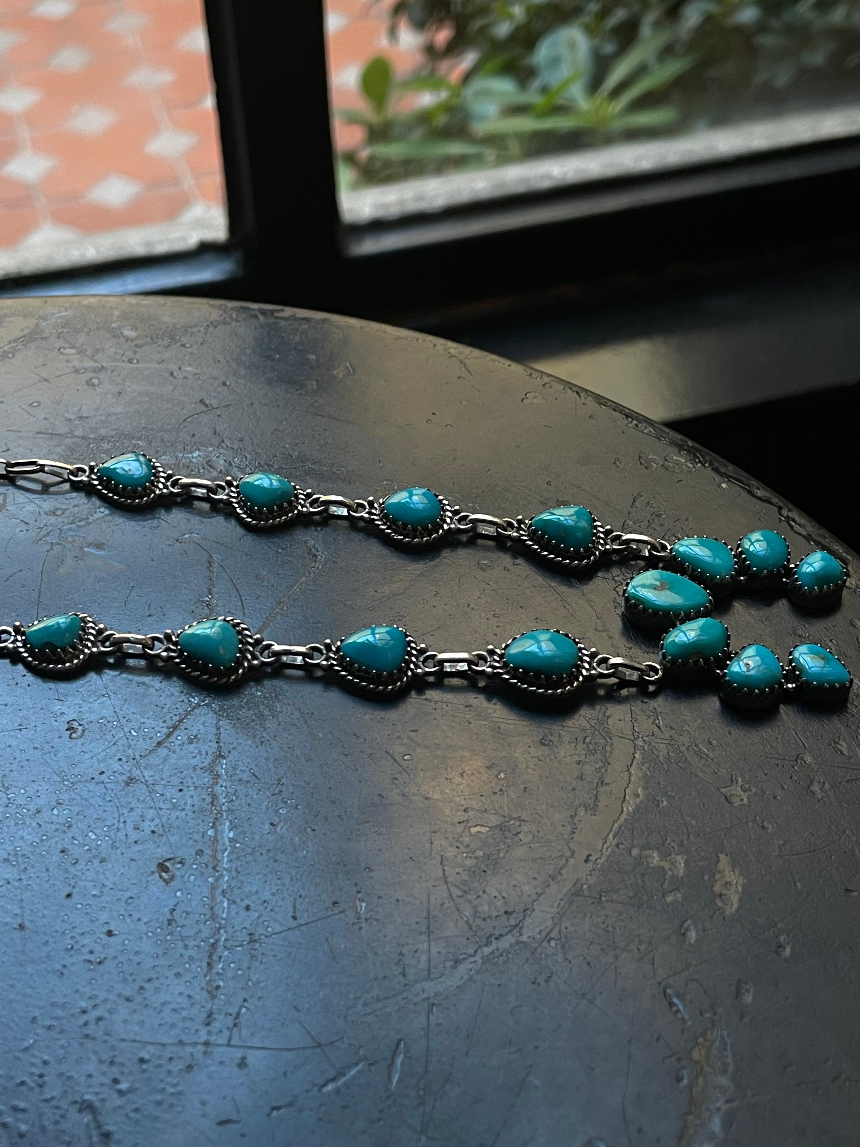 Kingman Turquoise Naja Necklace | 925 Sterling Silver G397